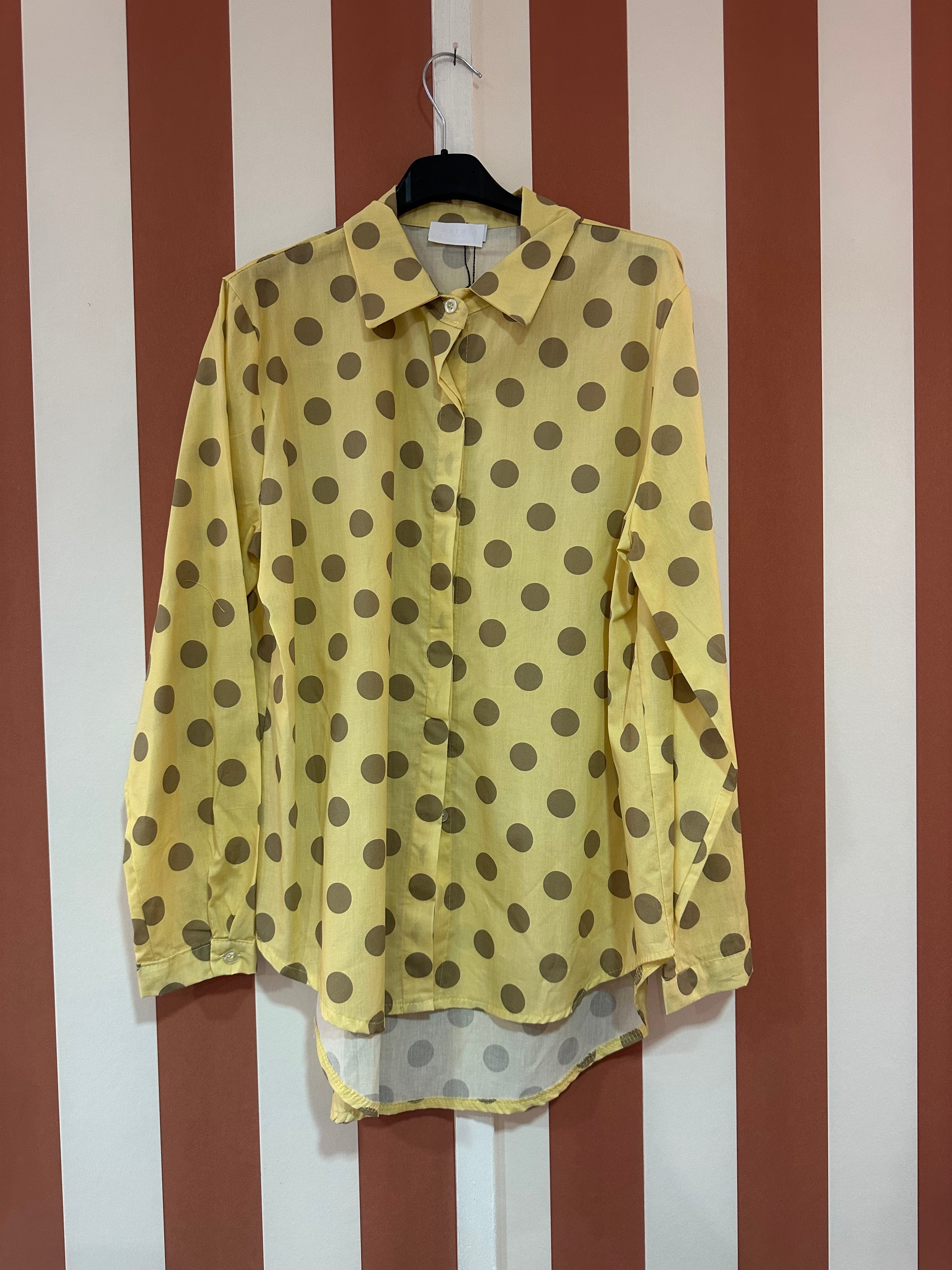 Chemise Winona à pois beige / jaune paille