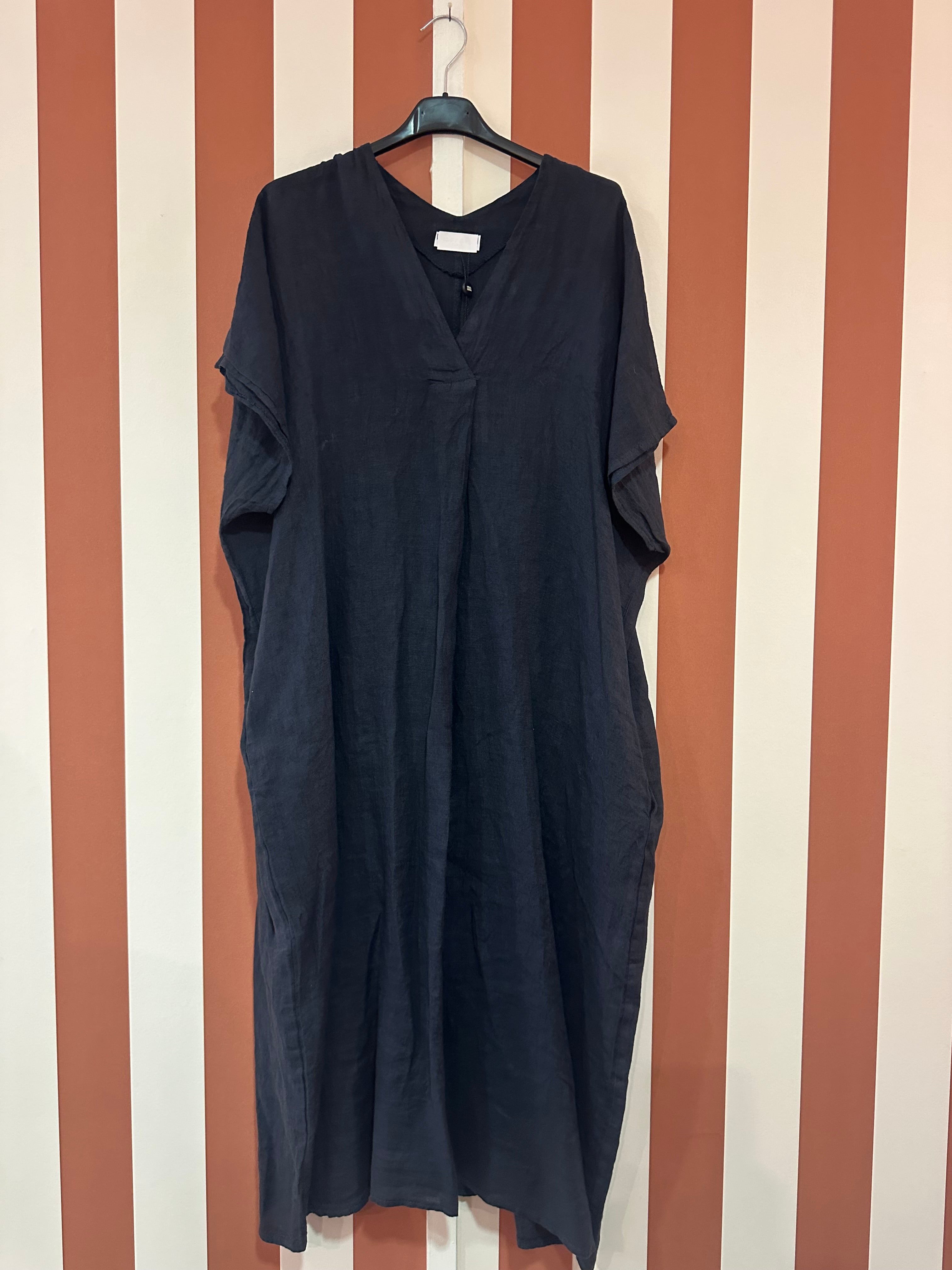 Robe Louisa en lin noir