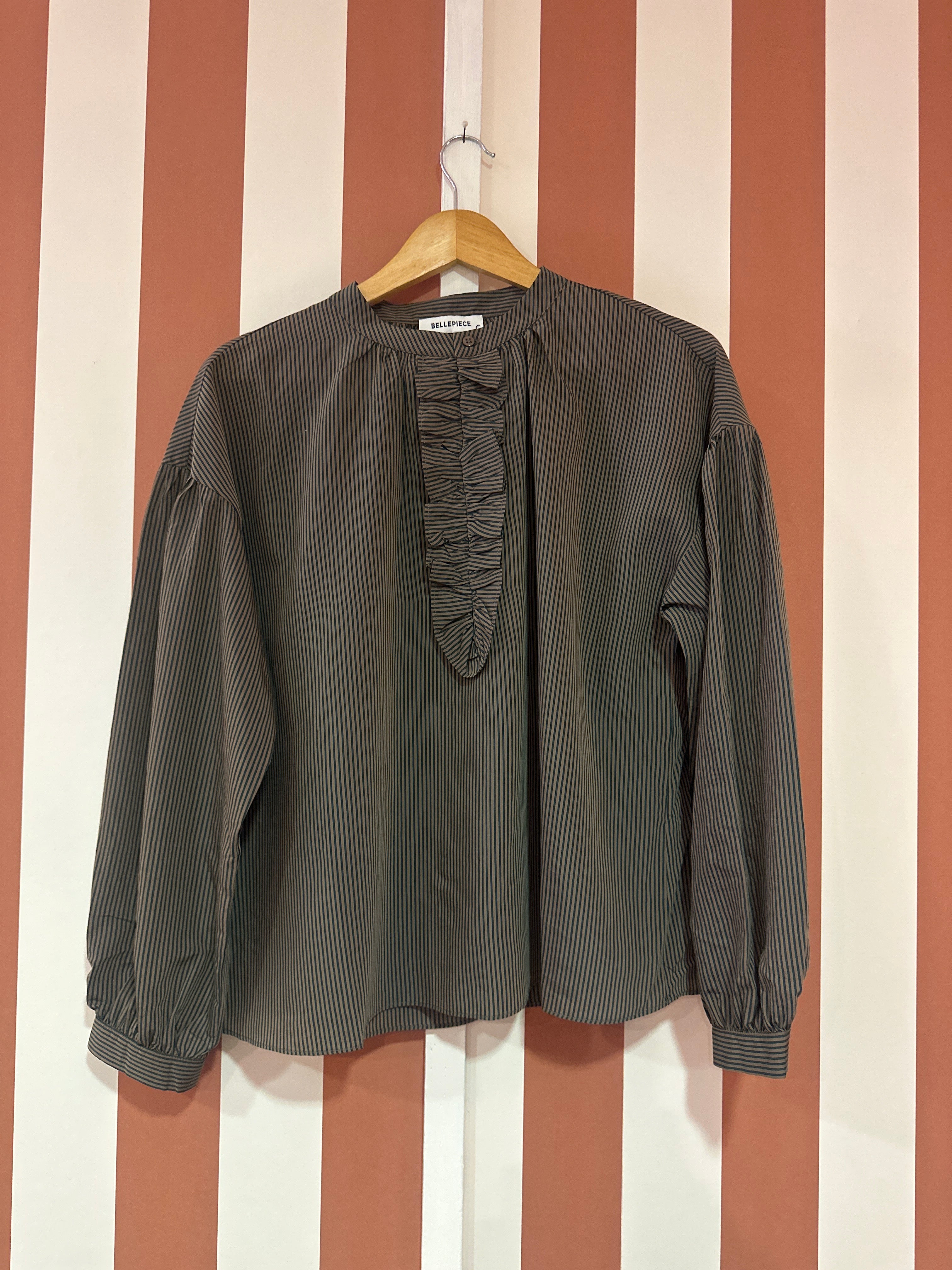 Blouse Courtney-Em Bellepièce en popeline de coton rayée