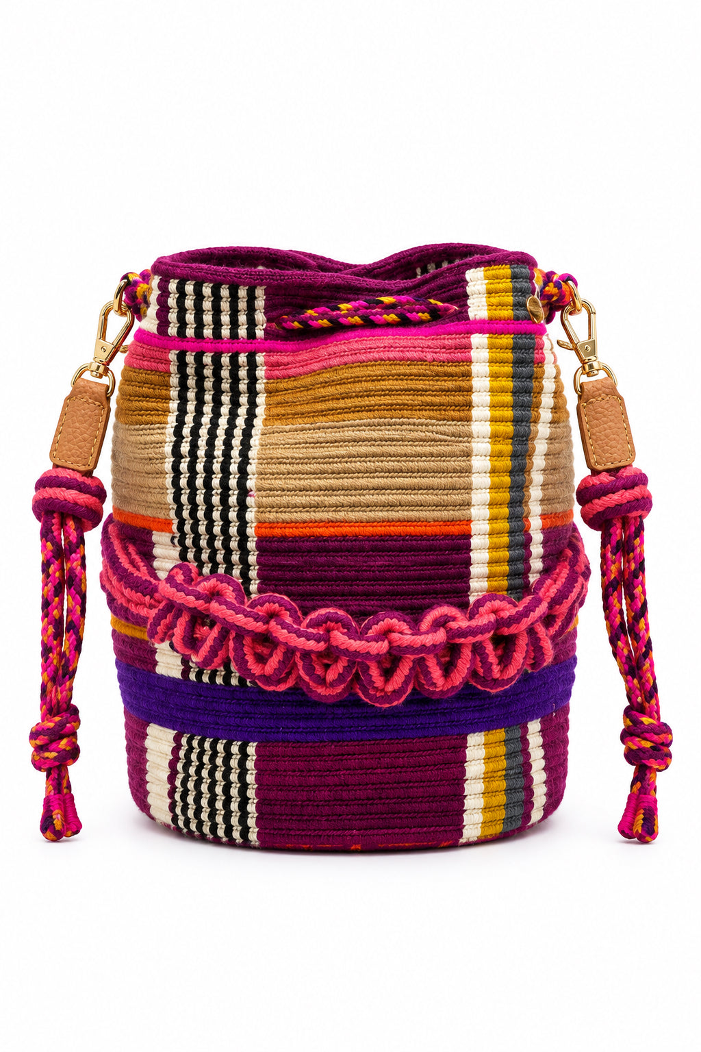 Sac Mitra avec anse courte en macramé GUANABANA (Copie)
