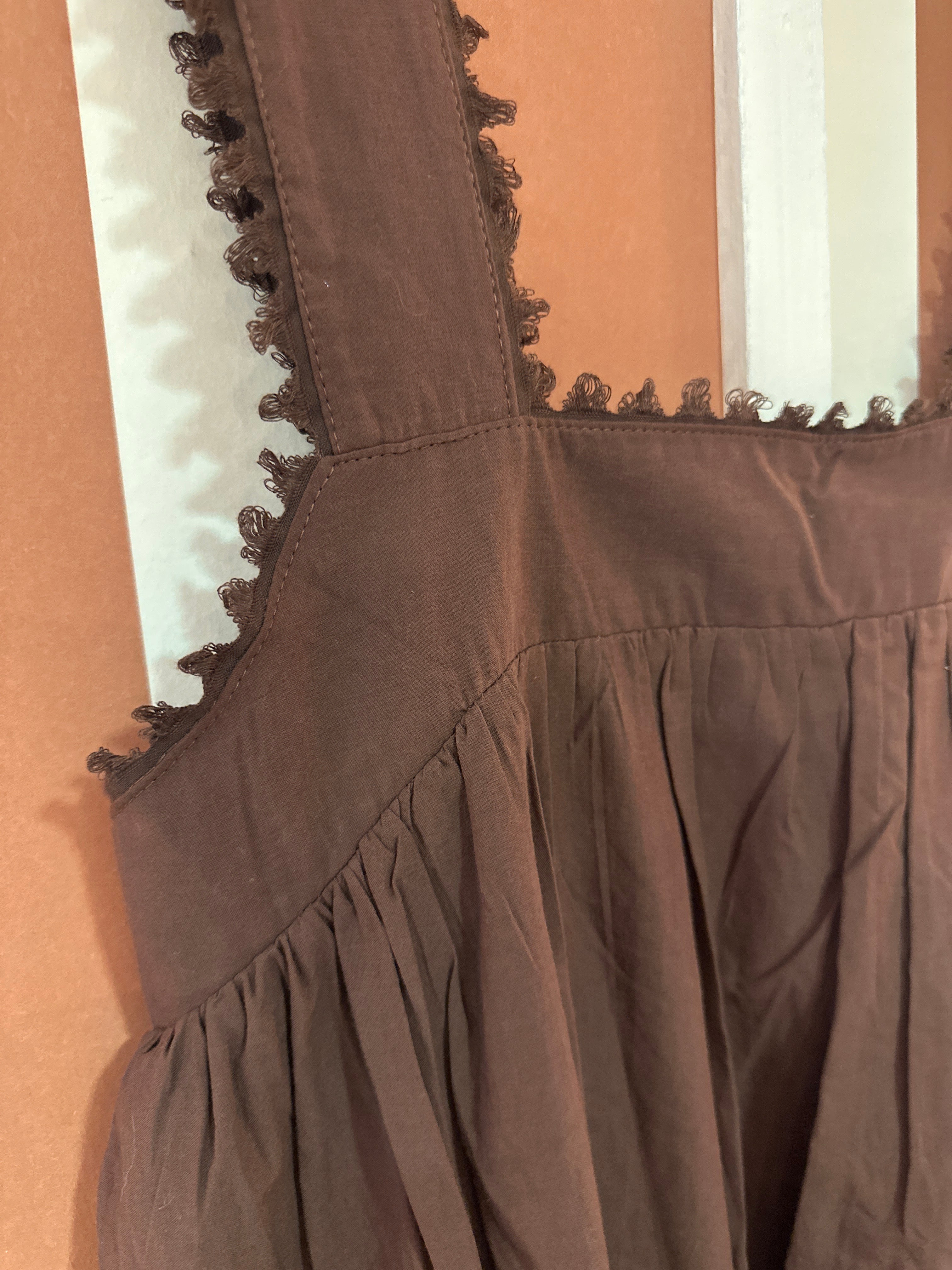 Robe Elisa en popeline de coton chocolat