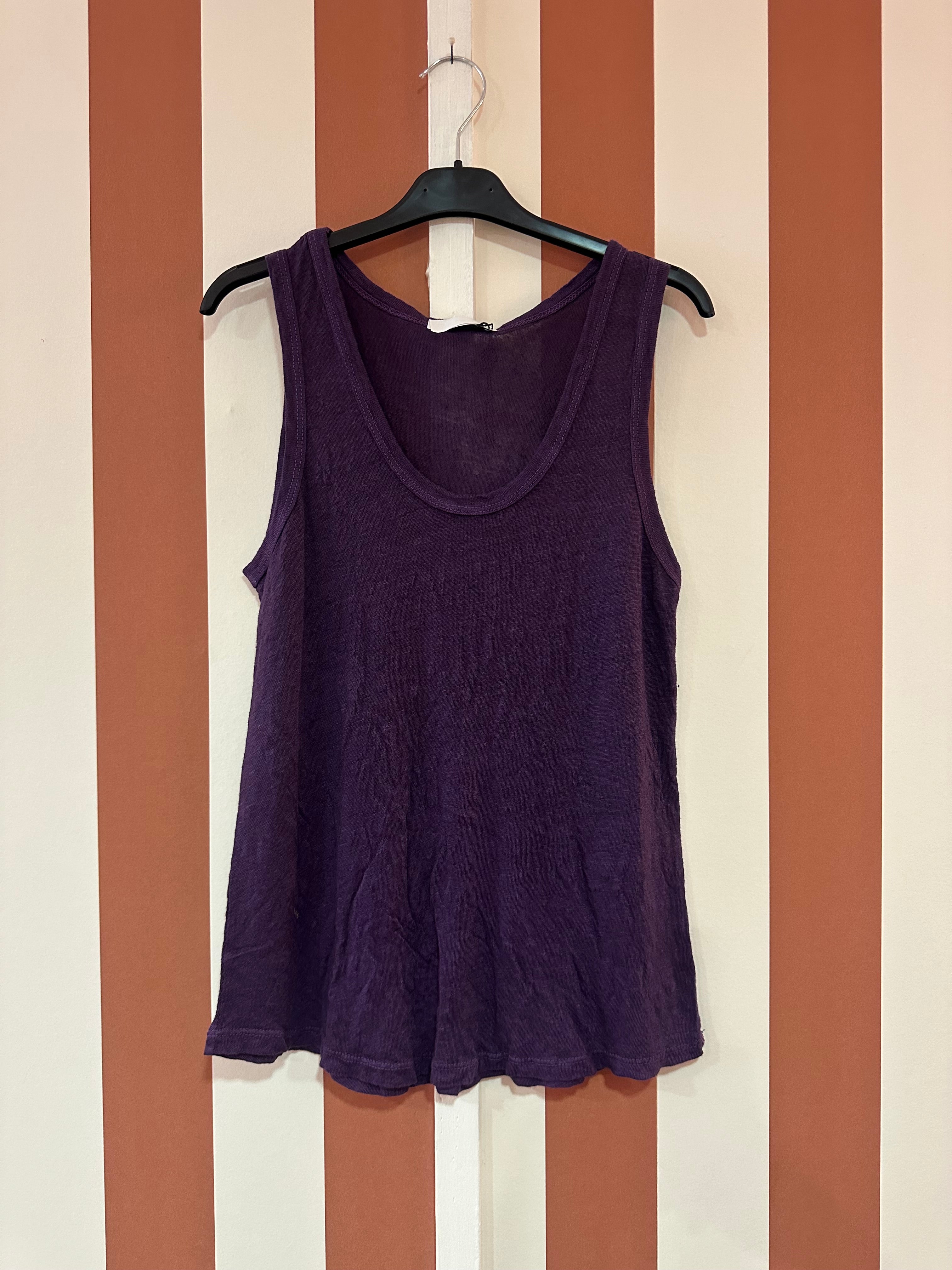 Débardeur chiara en lin violet foncé