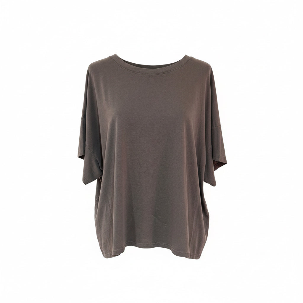 Teeshirt Caneda marron glacé délavé en coton
