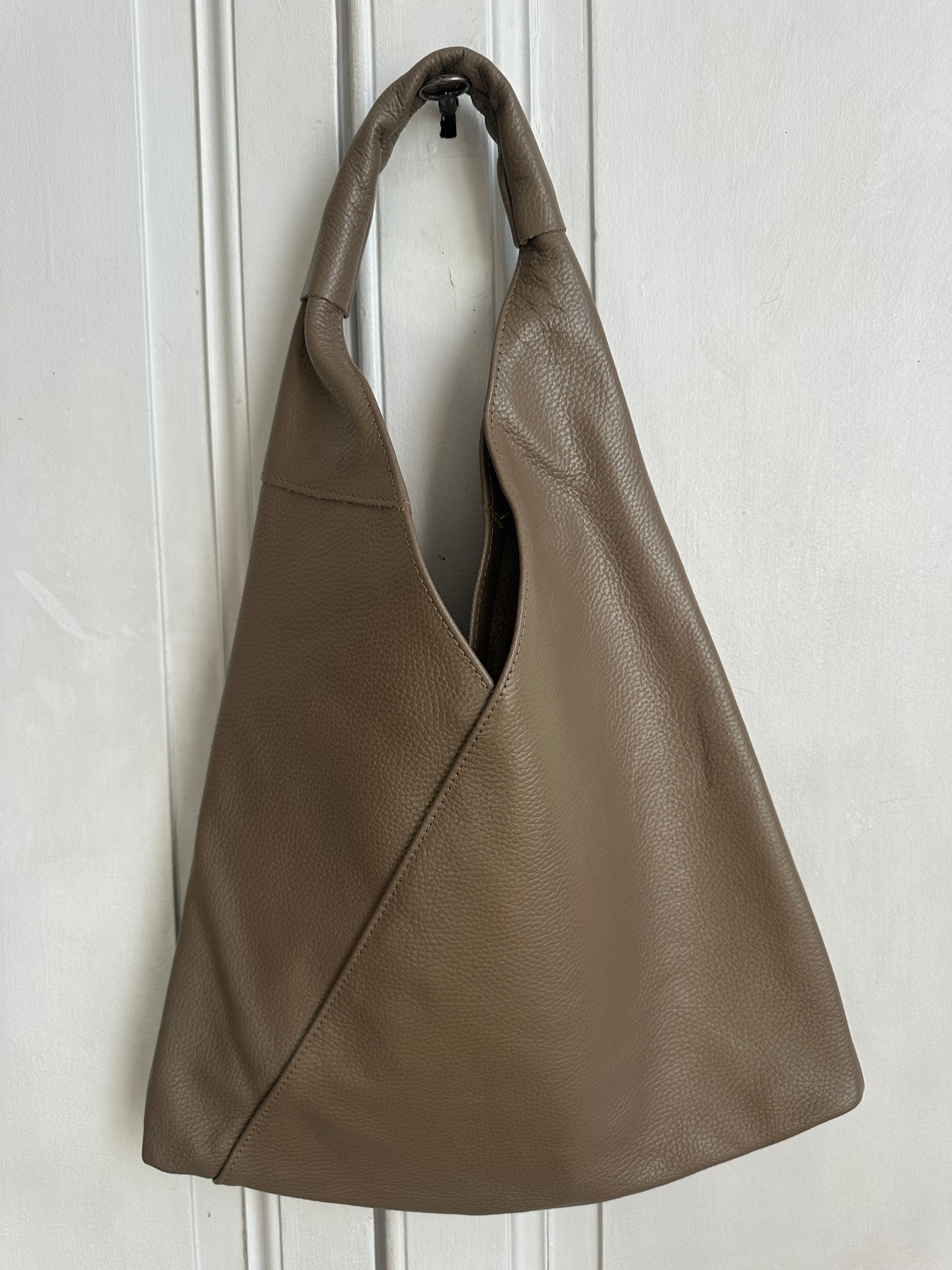 Sac cuir grainé japonais argile