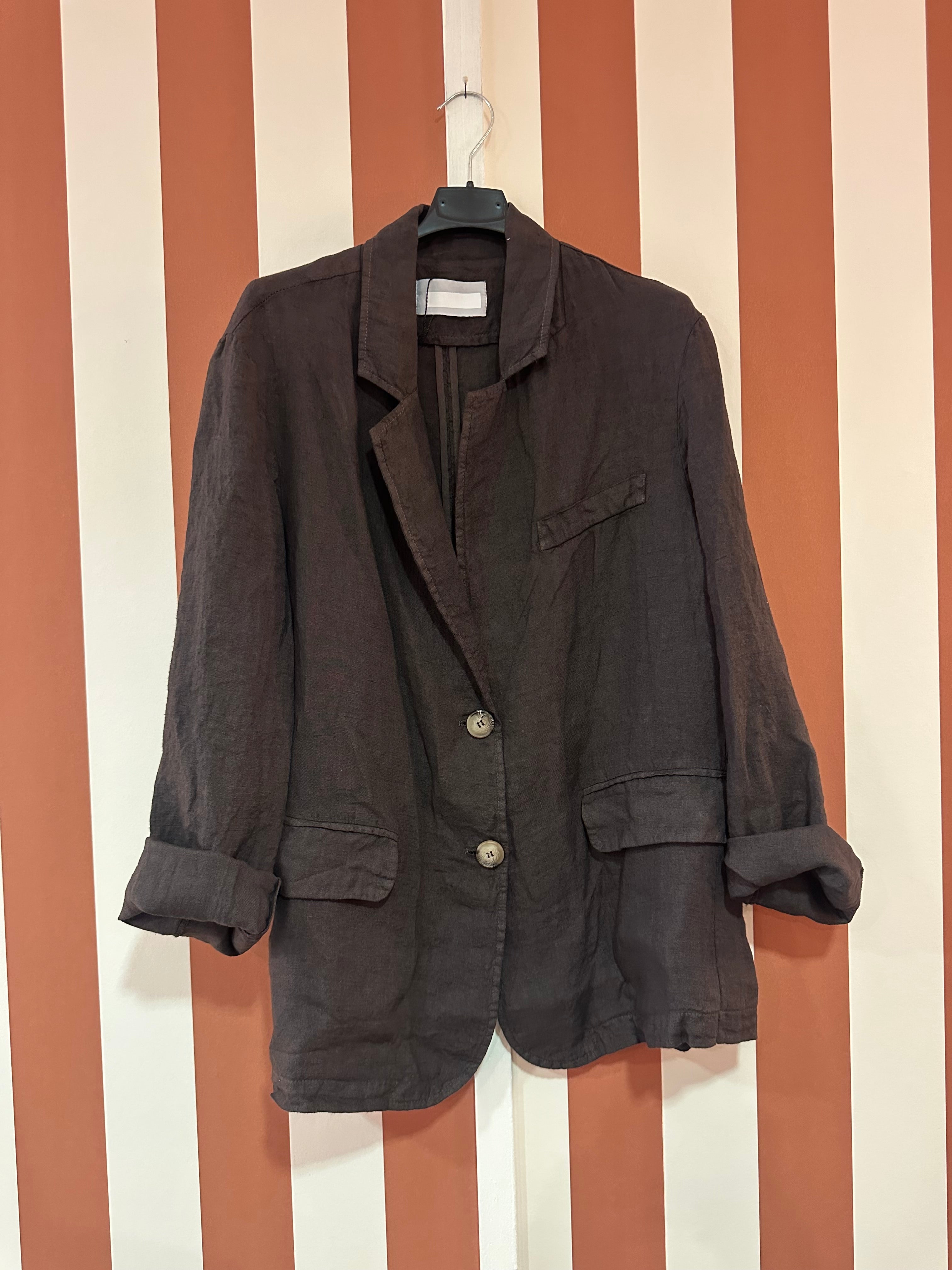 Veste Blazer Chiara en toile de lin moka