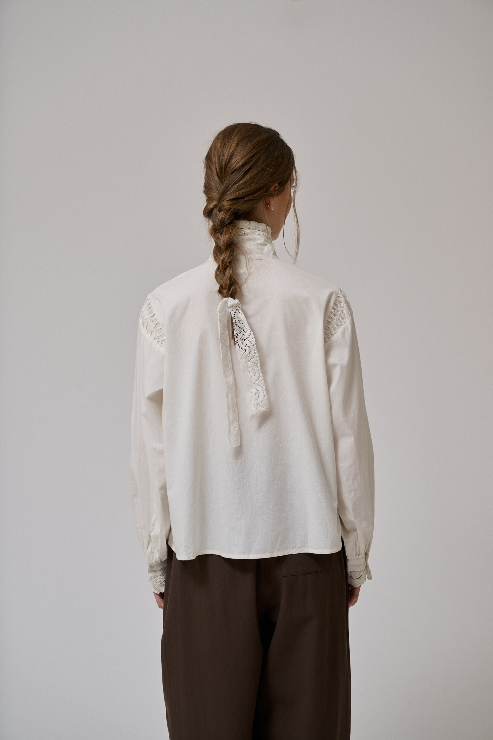 Chemise oversize Cloud en popeline de coton blanche Anne-Mi