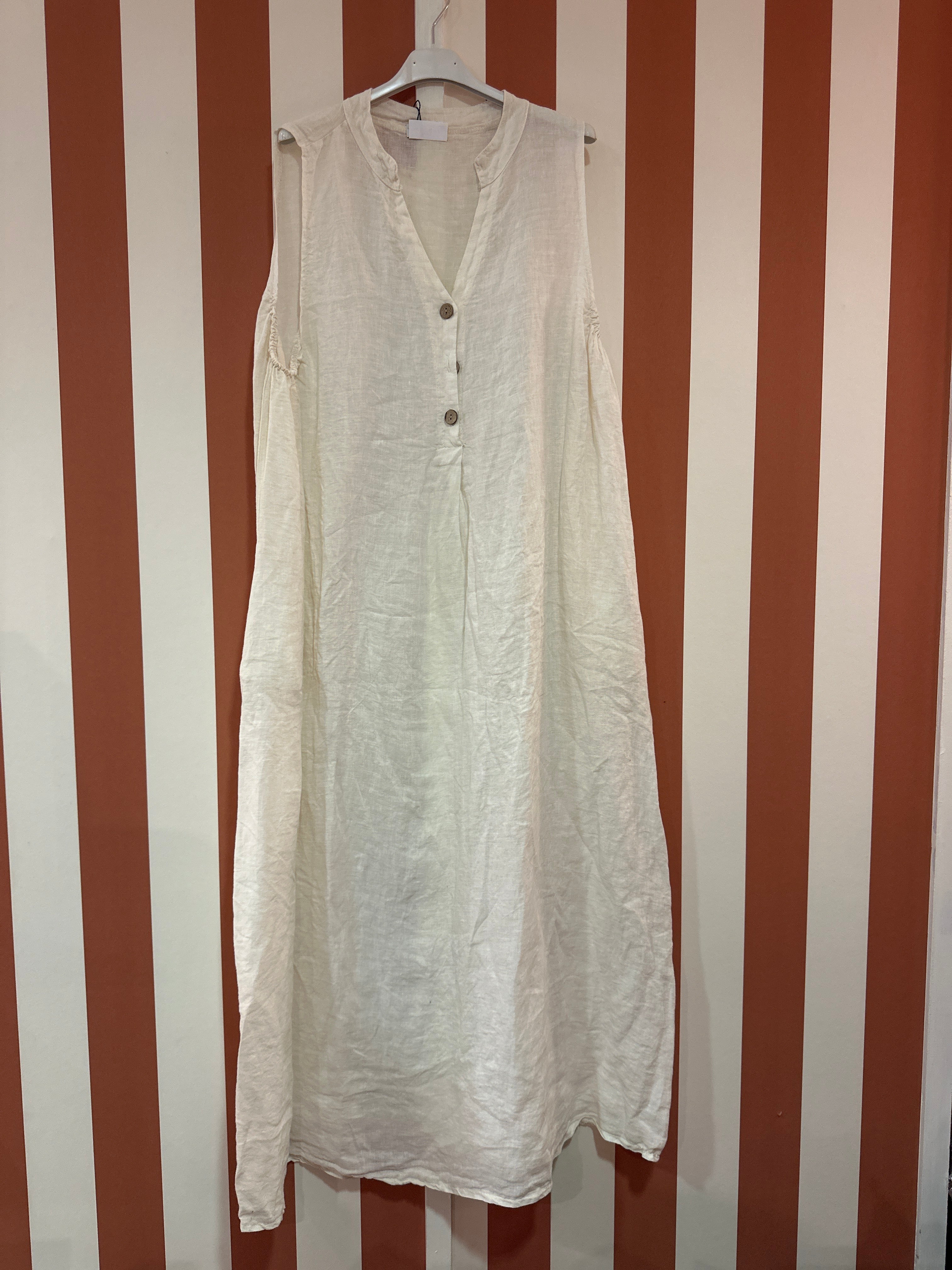 Robe Sara en lin écru