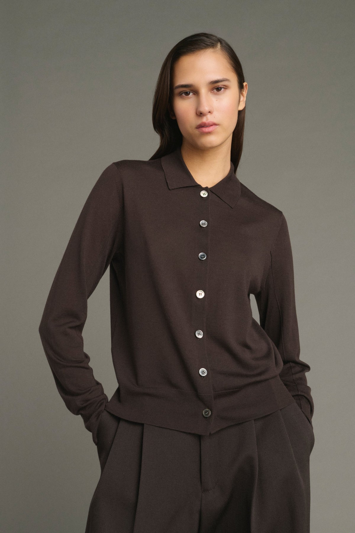Cardigan polo Hailey en laine mérinos Sœur
