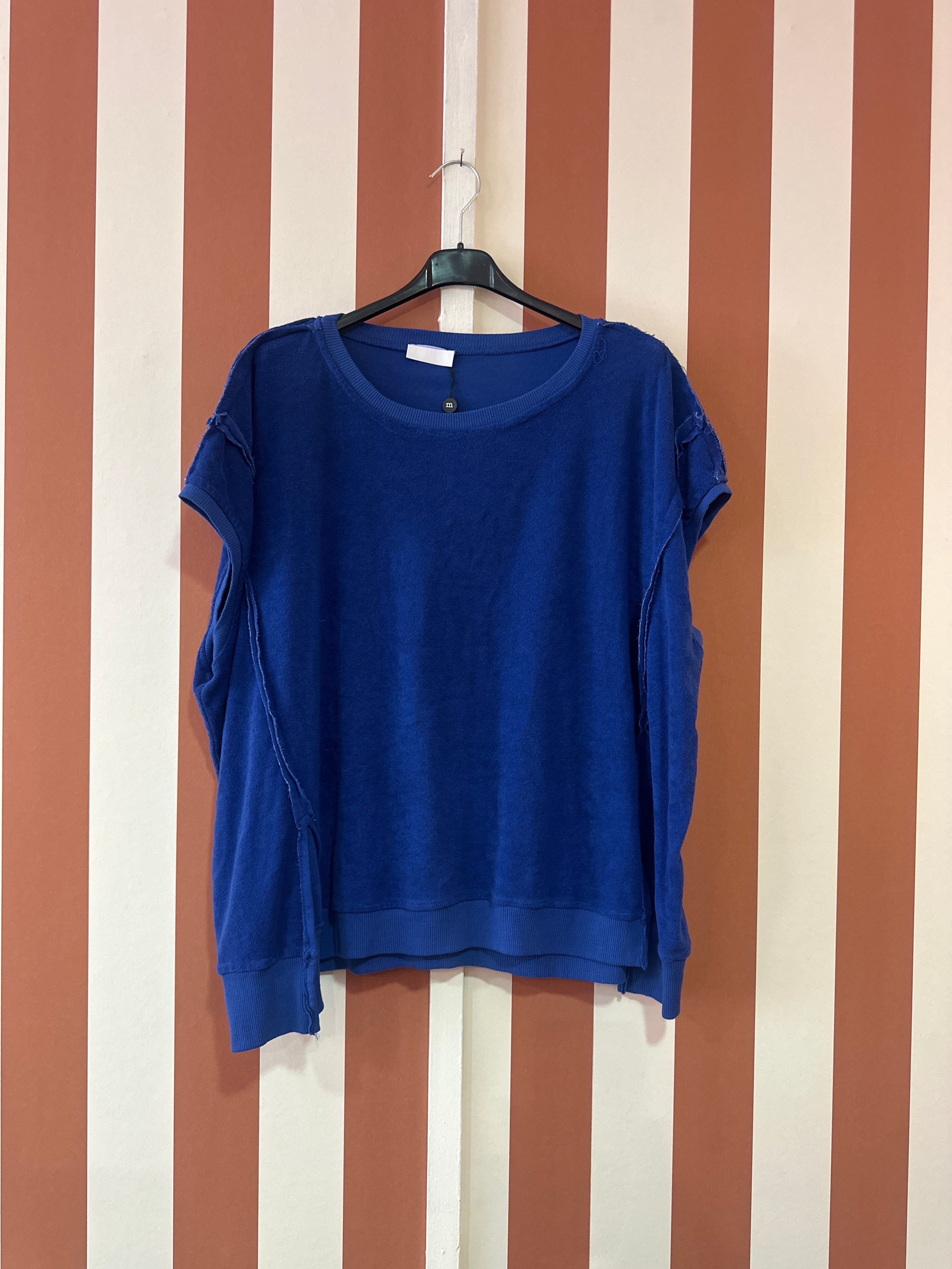 Sweat éponge Dina manche courte bleu majorelle