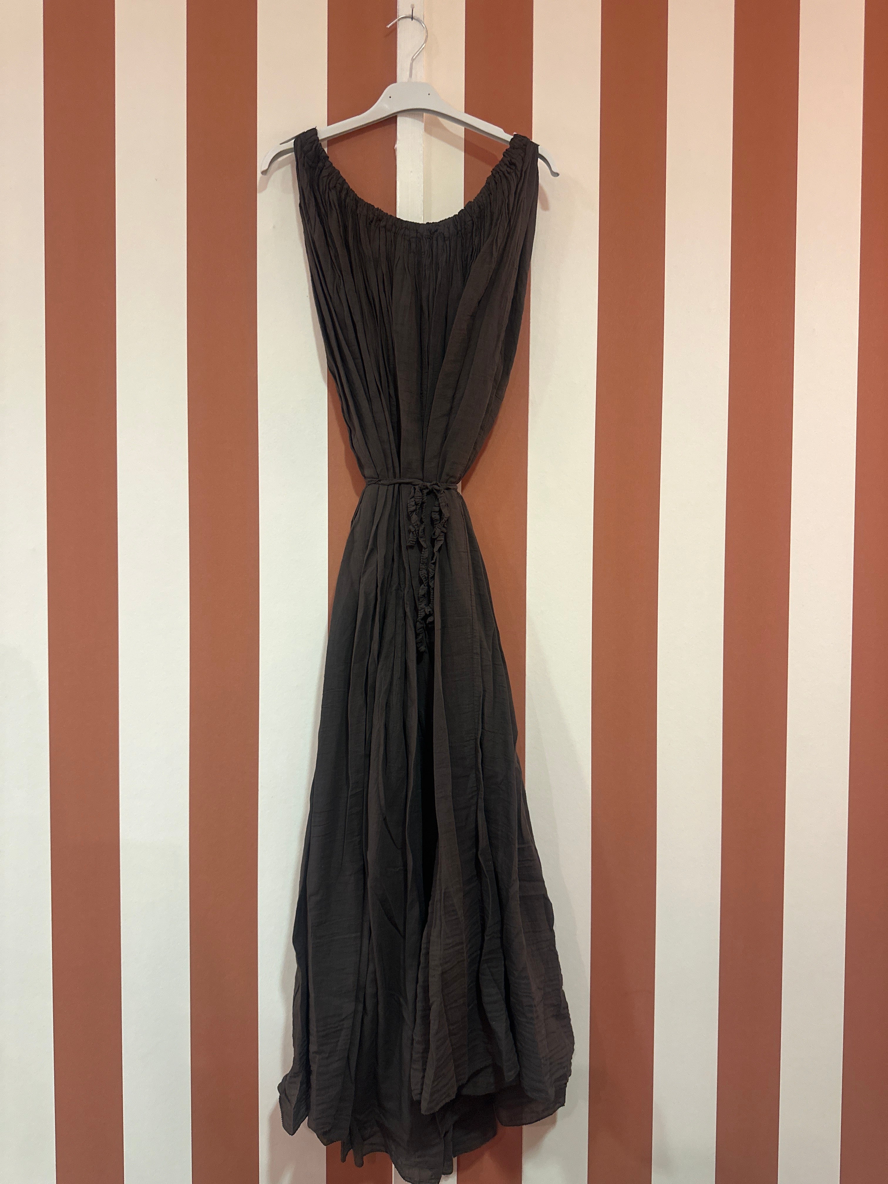 Robe Hydra en voile de coton moka