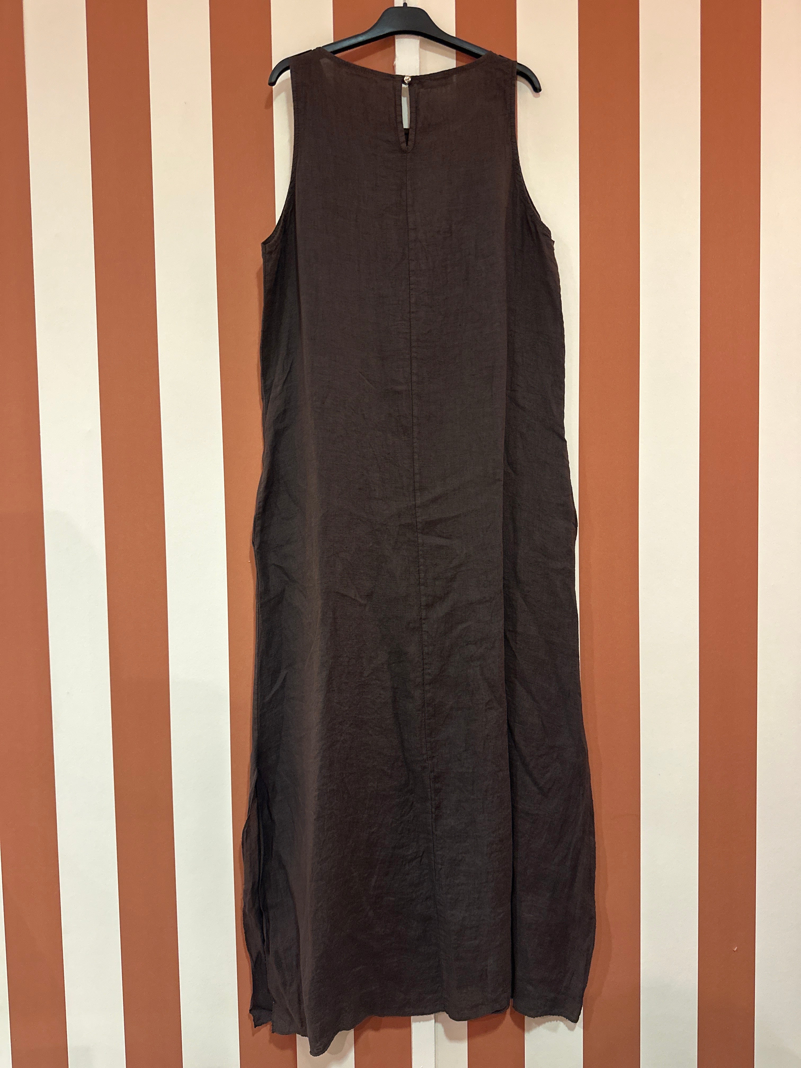 Robe Ysée en lin chocolat