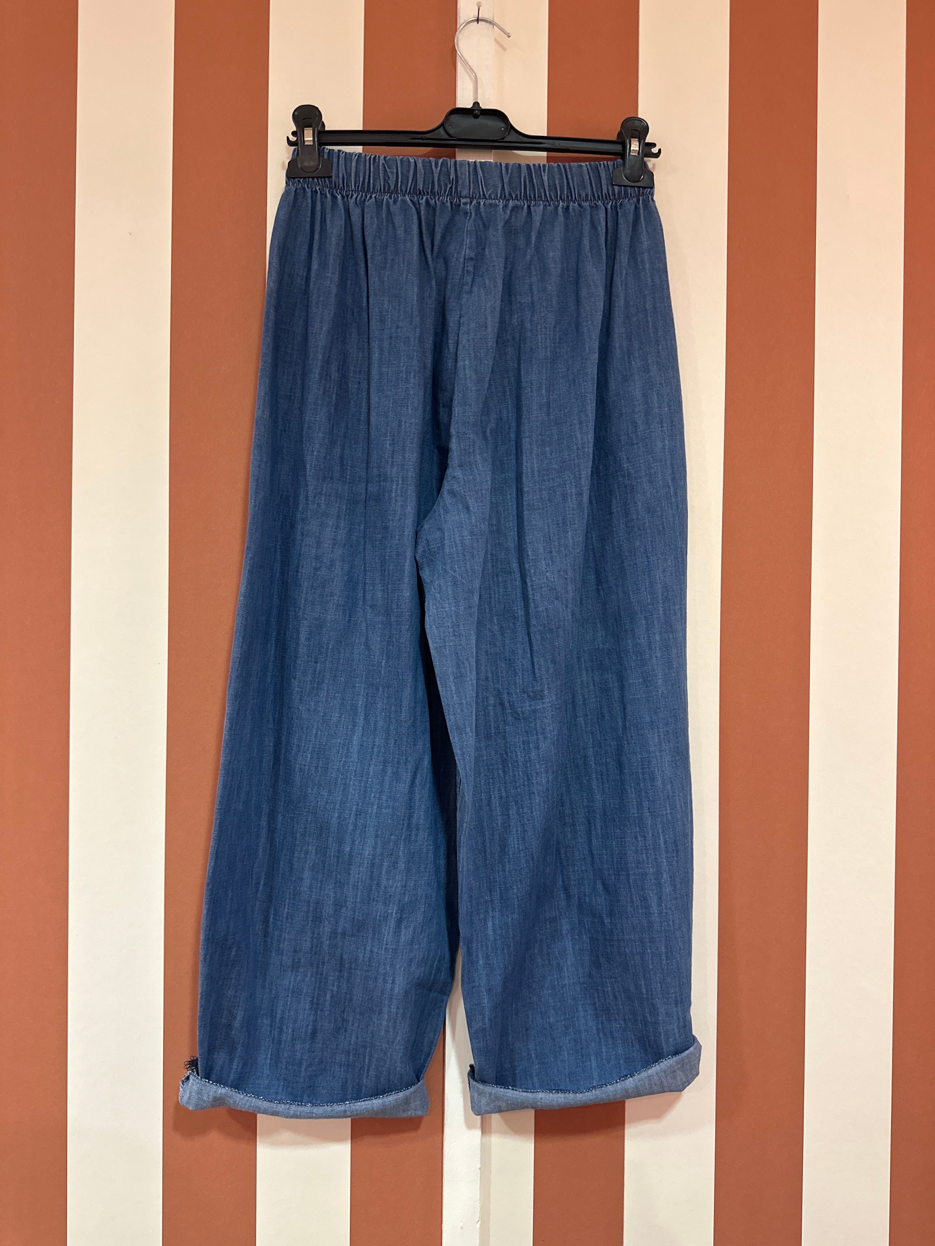 Pantalon flyn en toile de coton denim