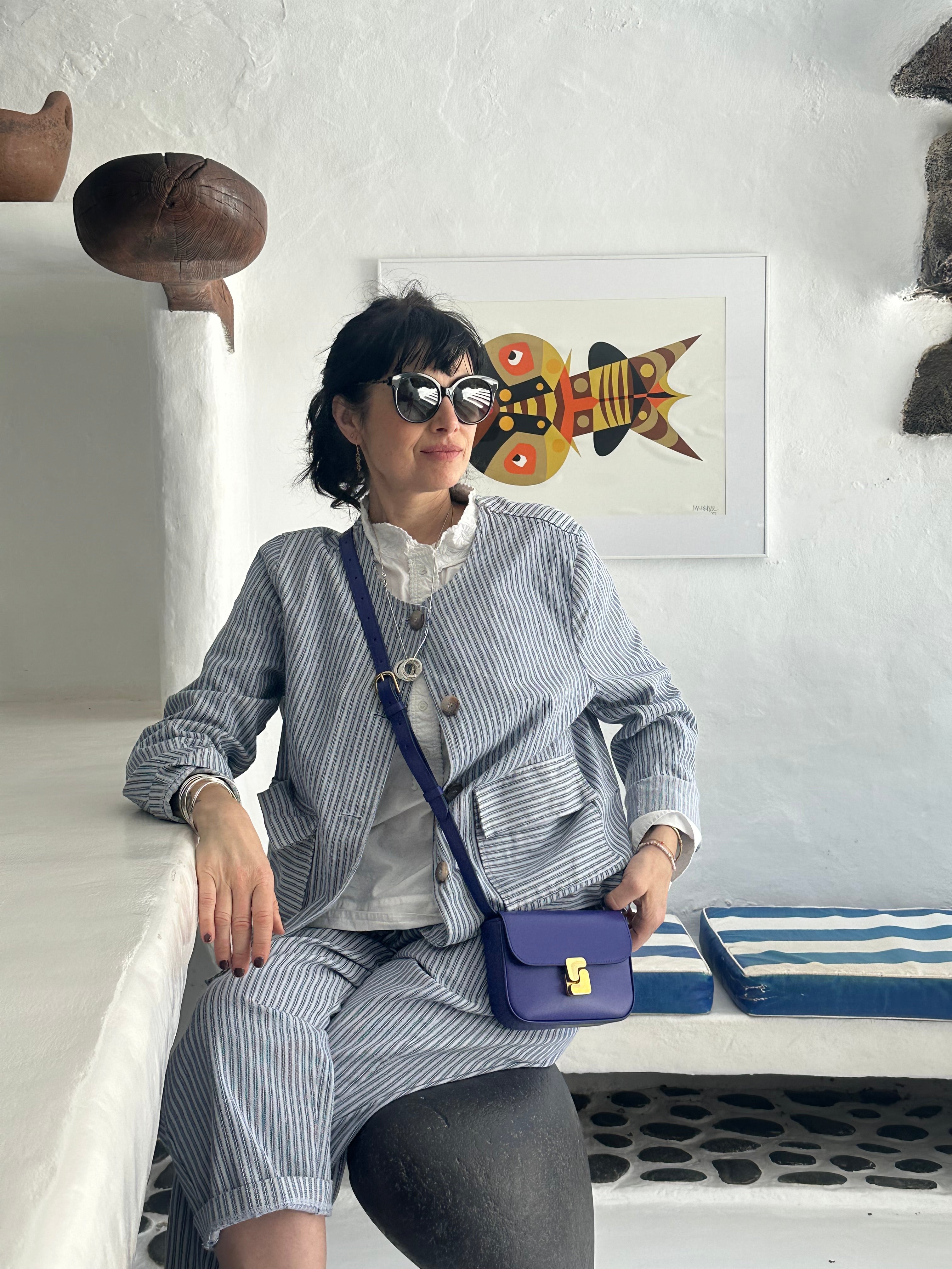 Veste Georgio en toile de coton rayée