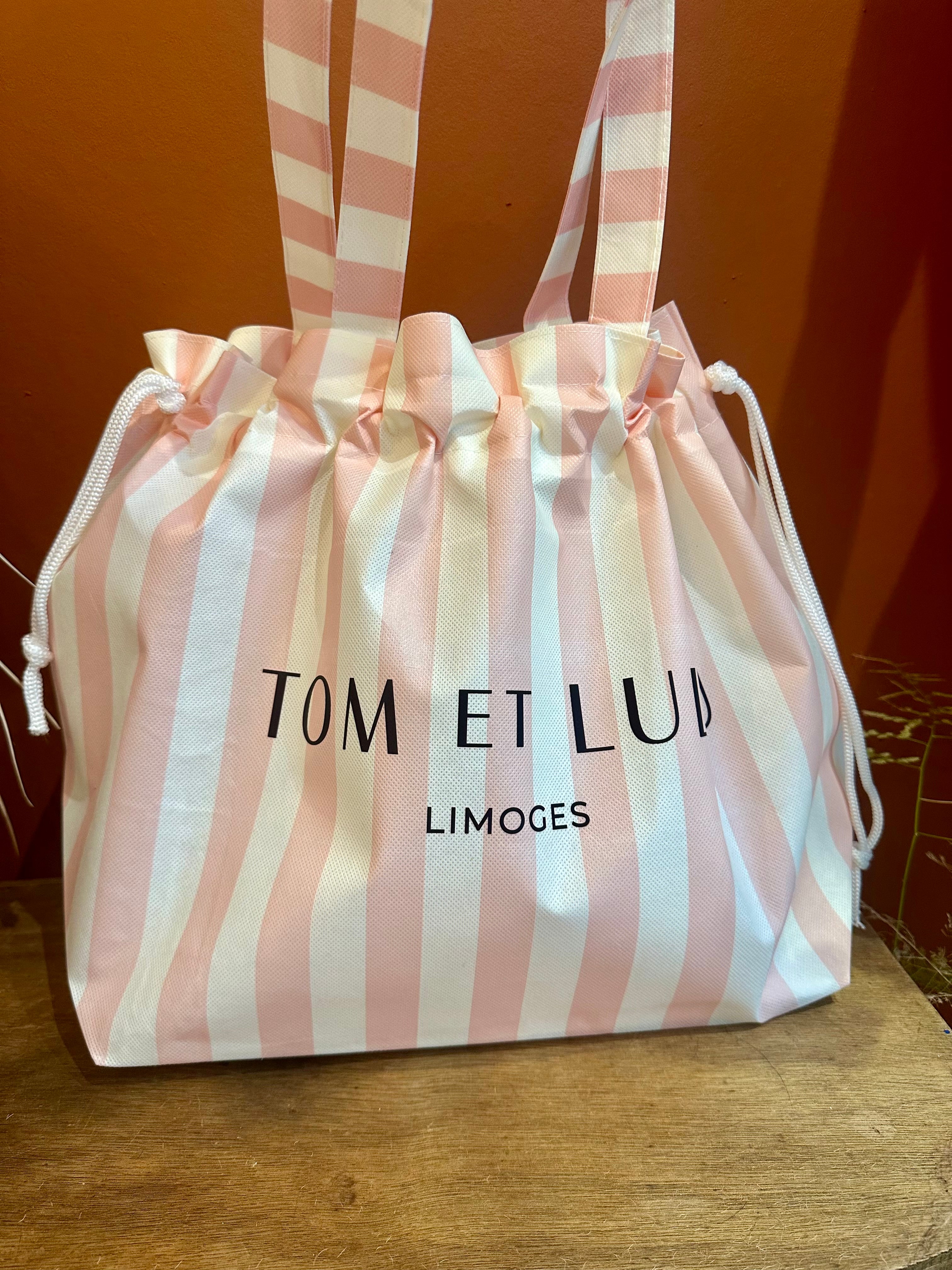 Cabas Tom & Lulu rayures roses