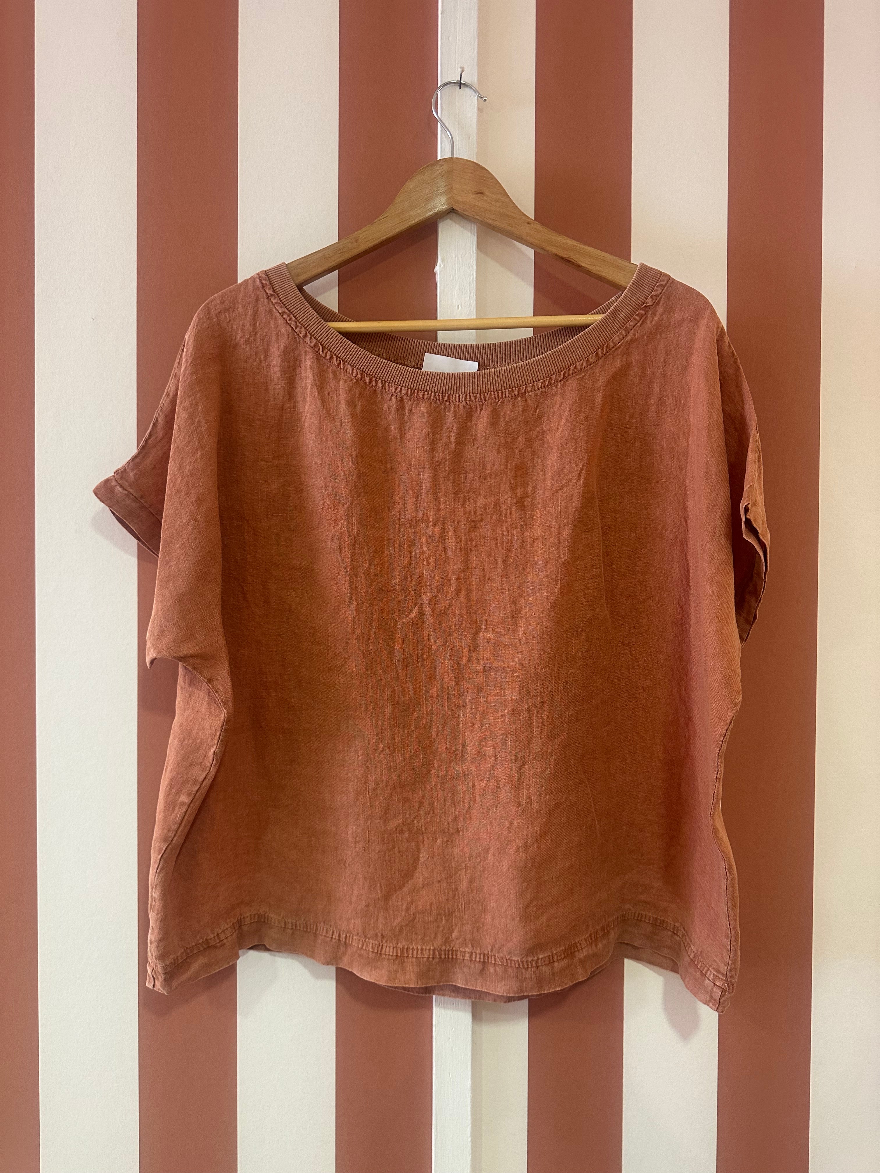 Teeshirt Eole en toile de lin terracotta