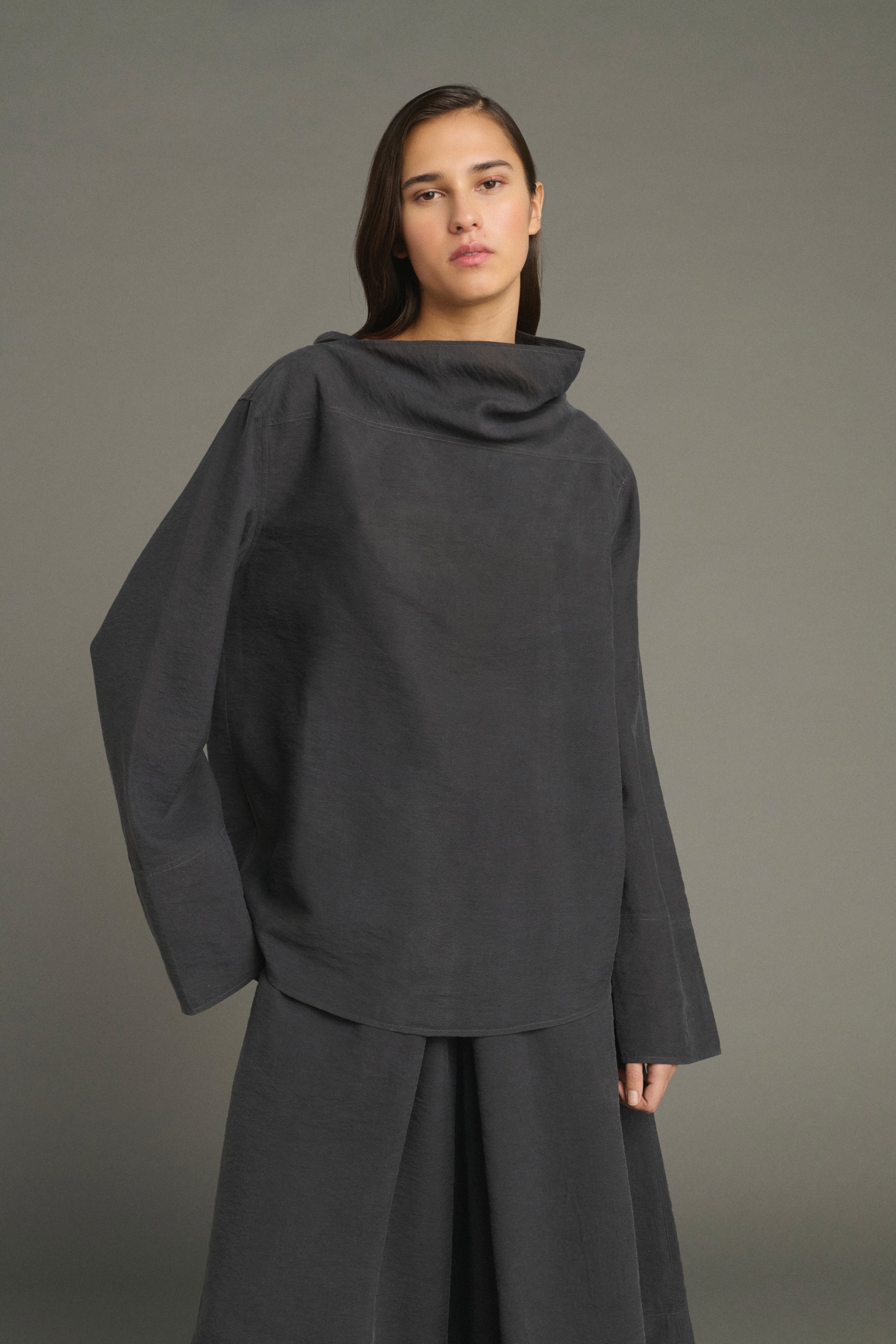 Blouse oversize en soie lavée Sœur