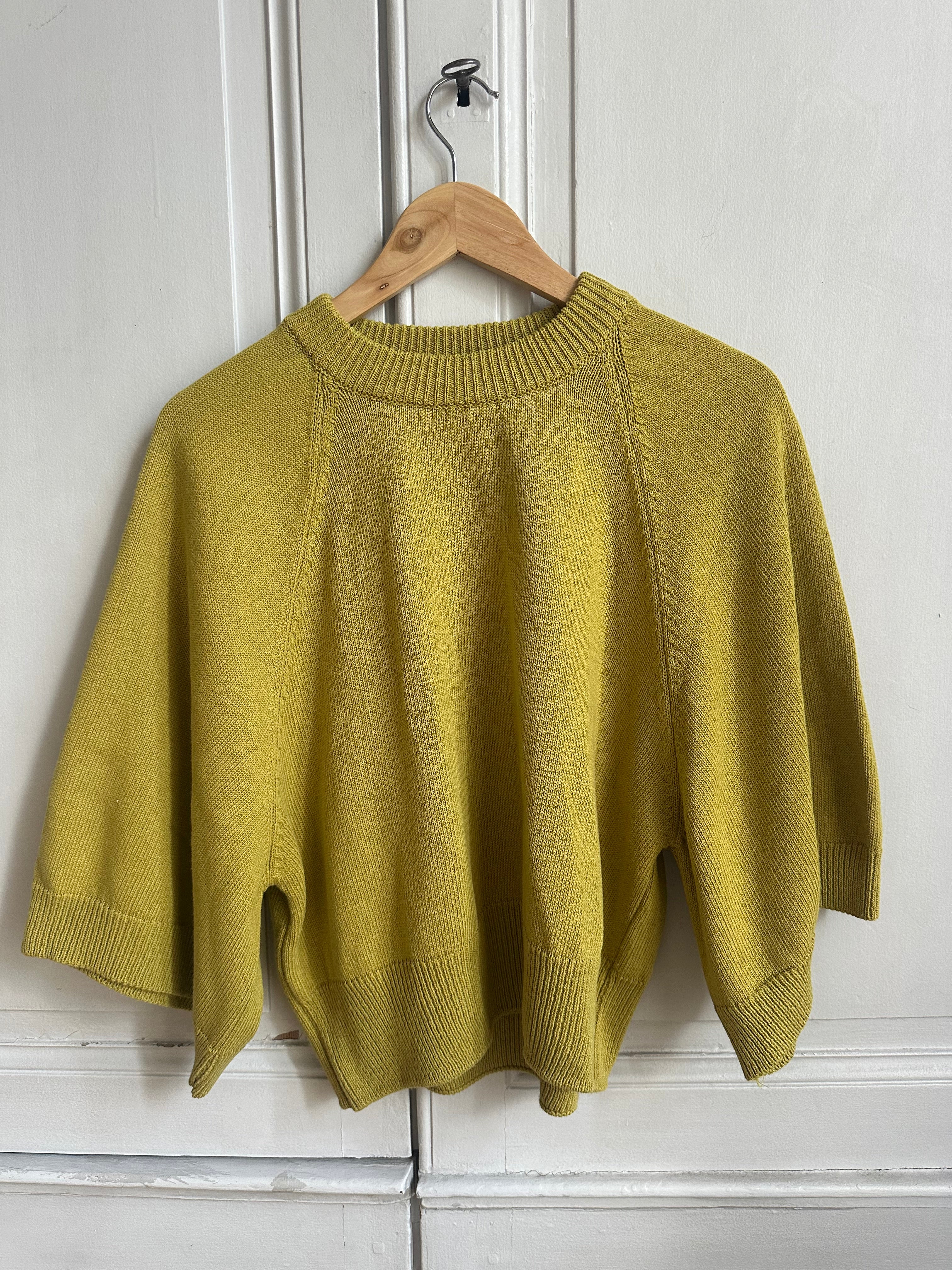 Pull japonisant en coton absinthe
