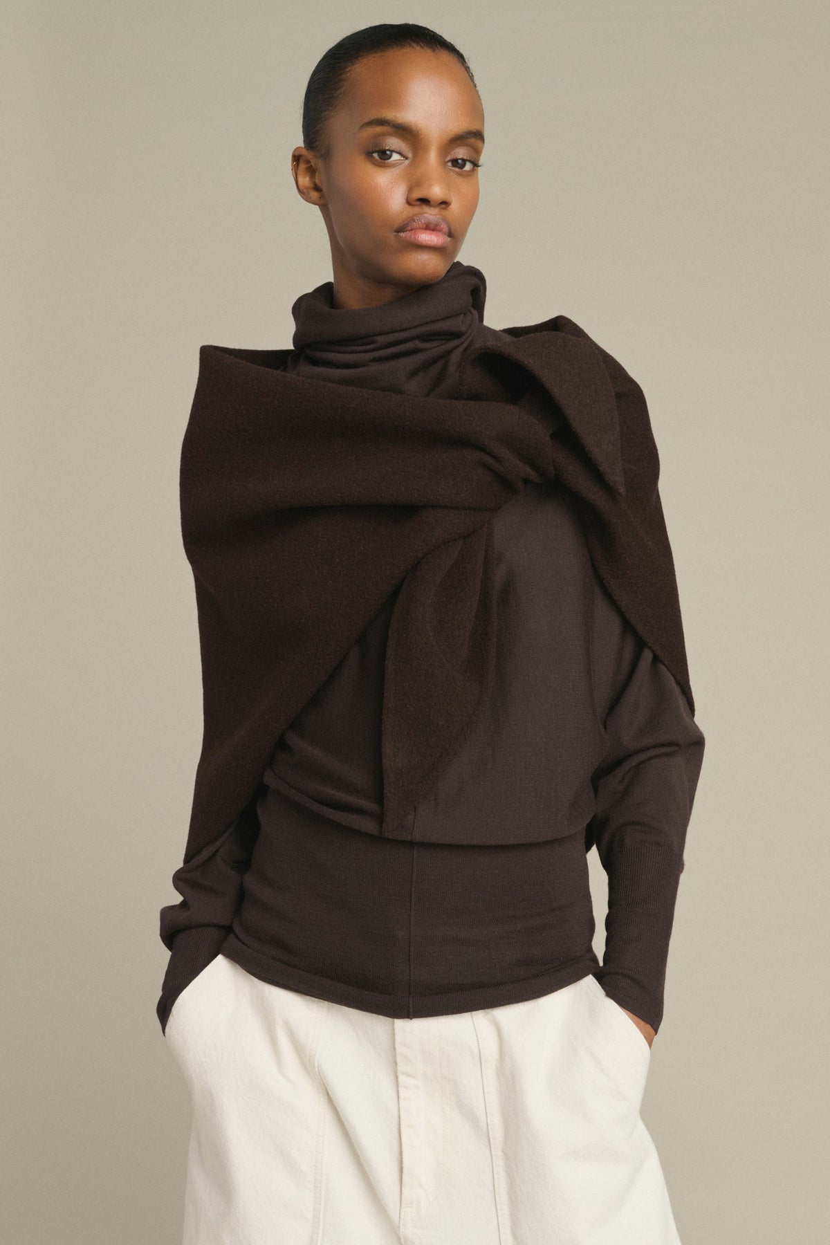 Foulard pointe en laine double face Jamelia Sœur
