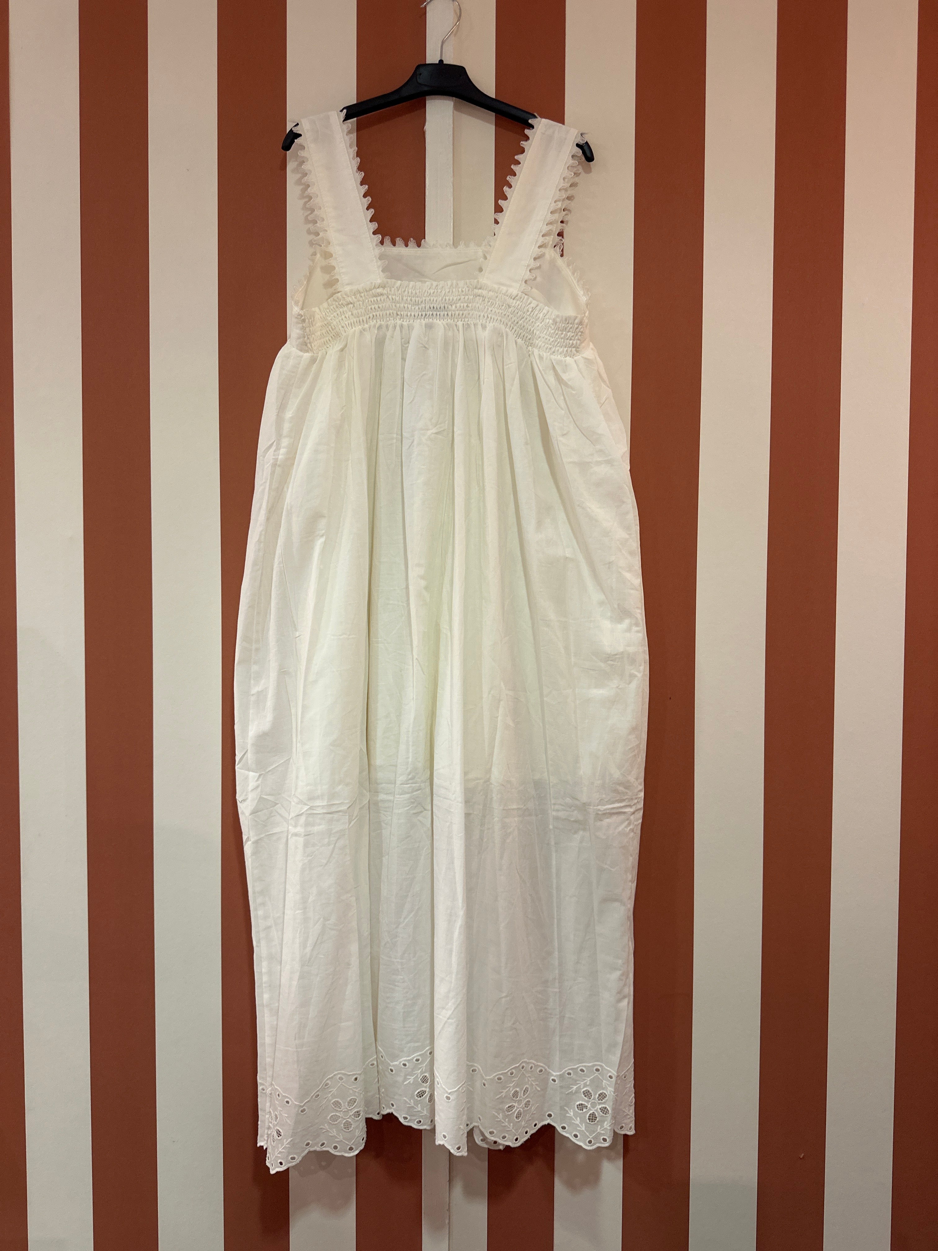 Robe Elisa en popeline de coton écrue