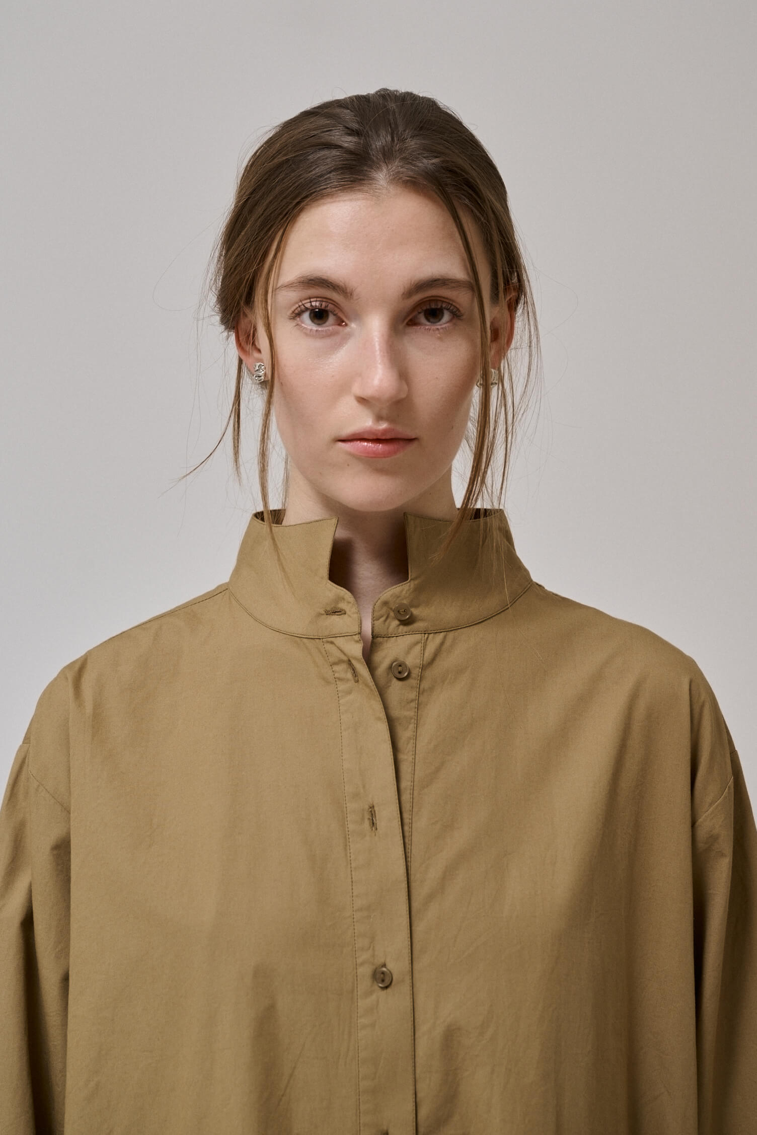 Chemise oversize Irissa en popeline de coton expresso Anne-Mi