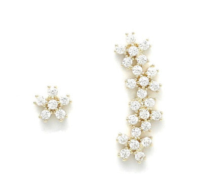 Boucles d’oreilles asymétriques Fleurs