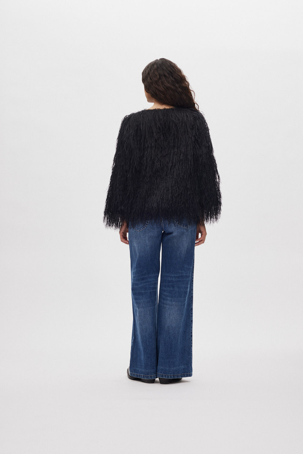 Chemisier-veste à plumes noires RABENS SALONER
