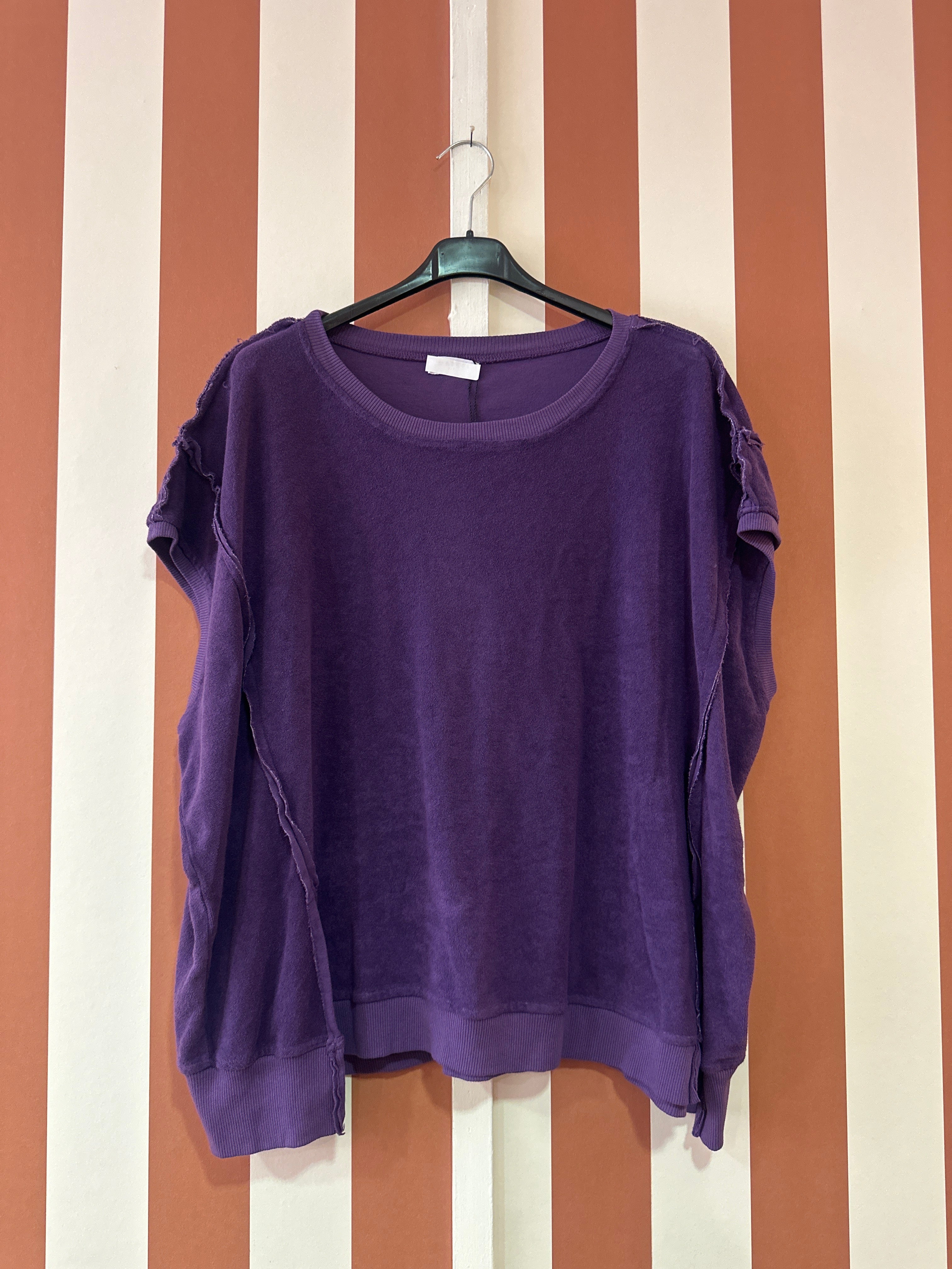 Sweat éponge Dina manche courte violet