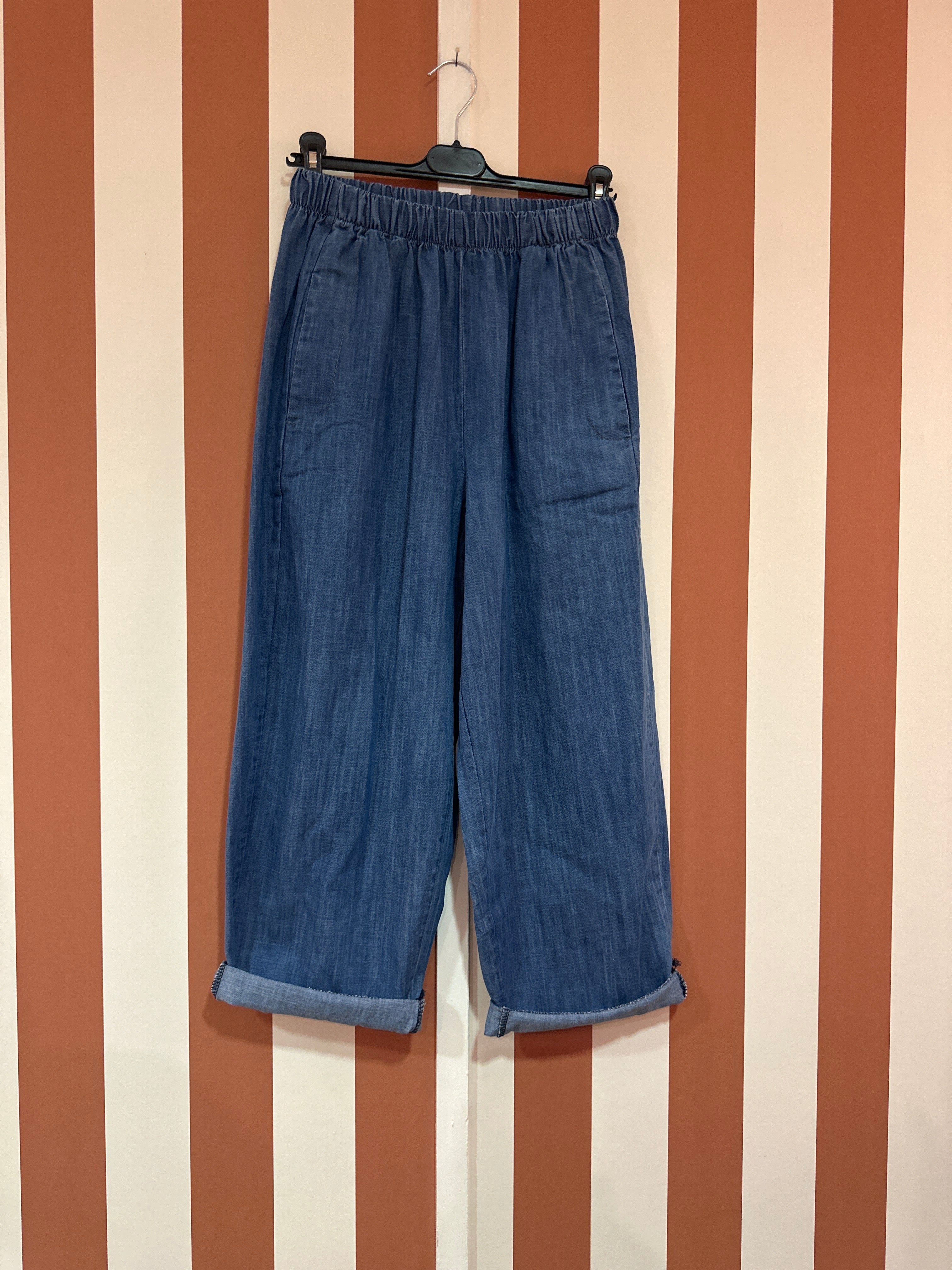 Pantalon flyn en toile de coton denim