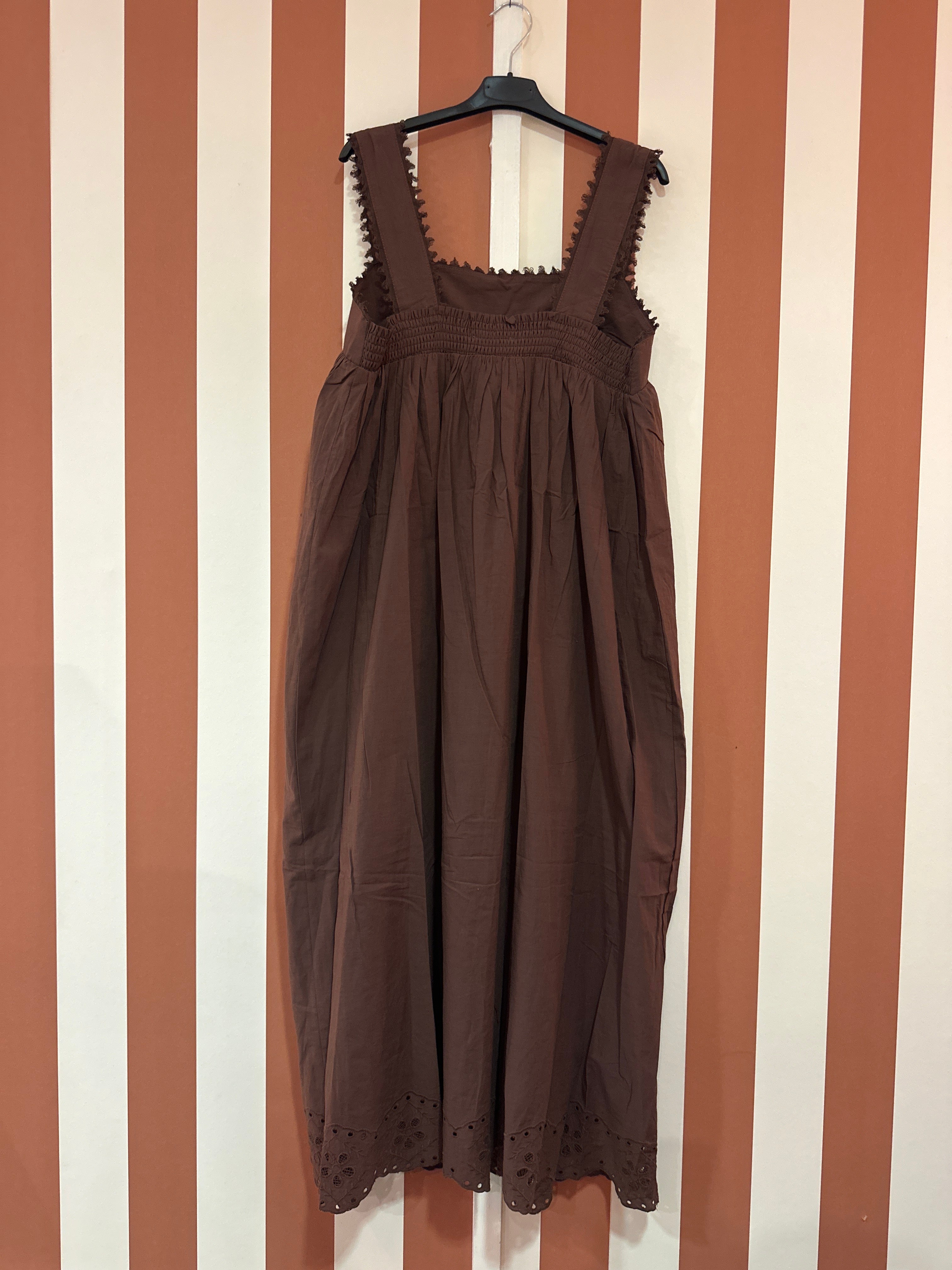 Robe Elisa en popeline de coton chocolat