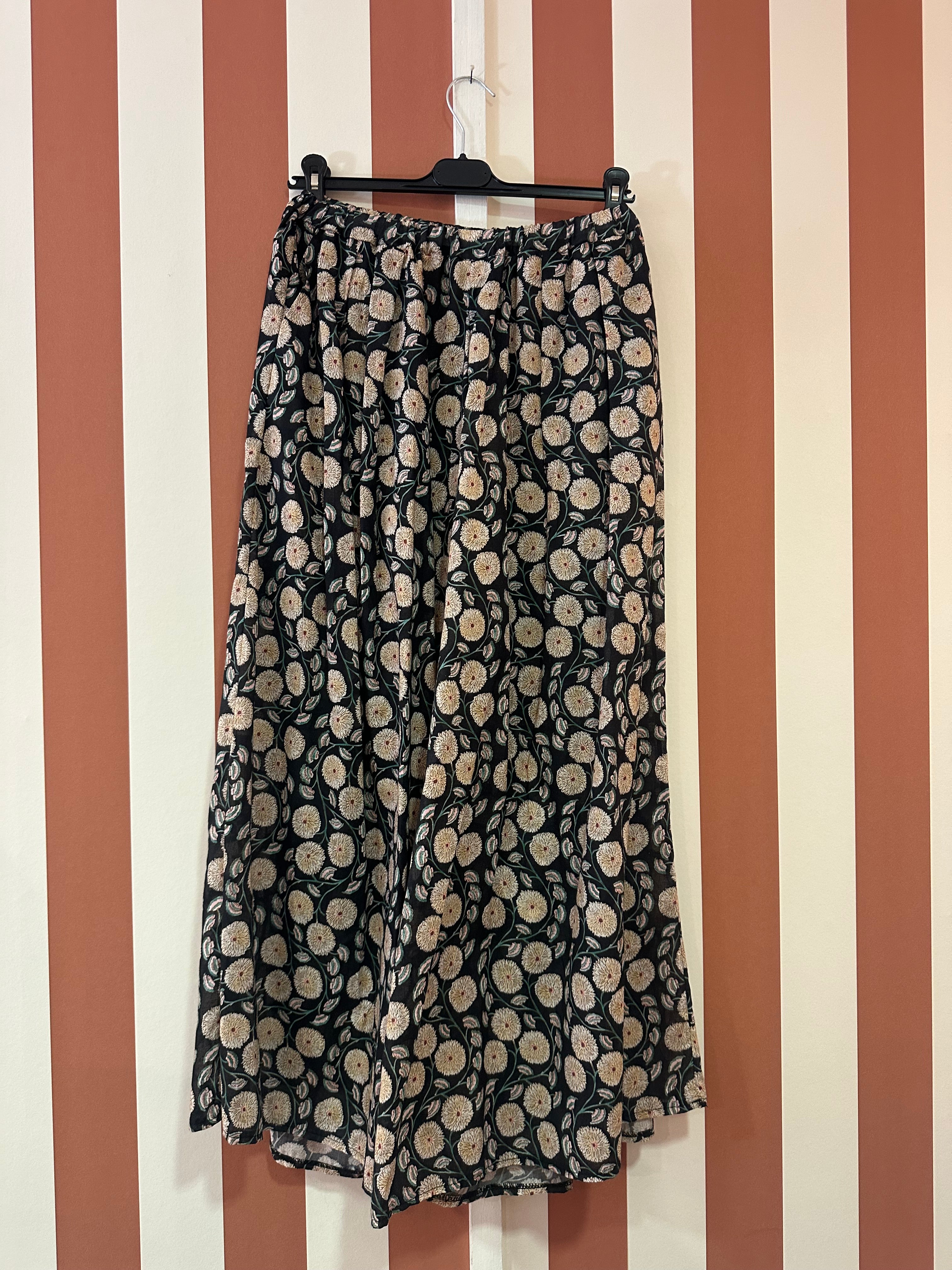 Pantalon Ysa en voile de coton handblock