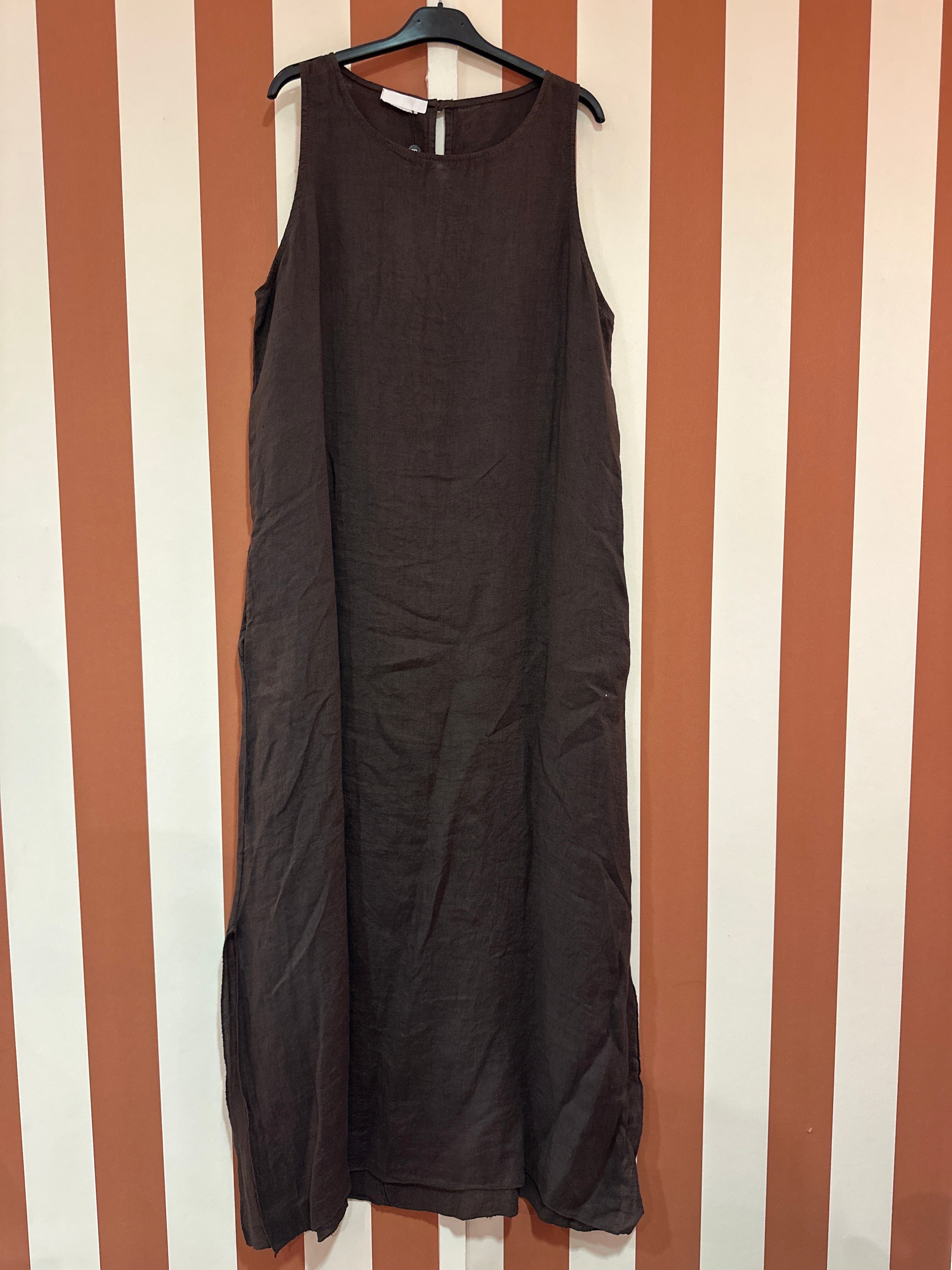 Robe Ysée en lin chocolat