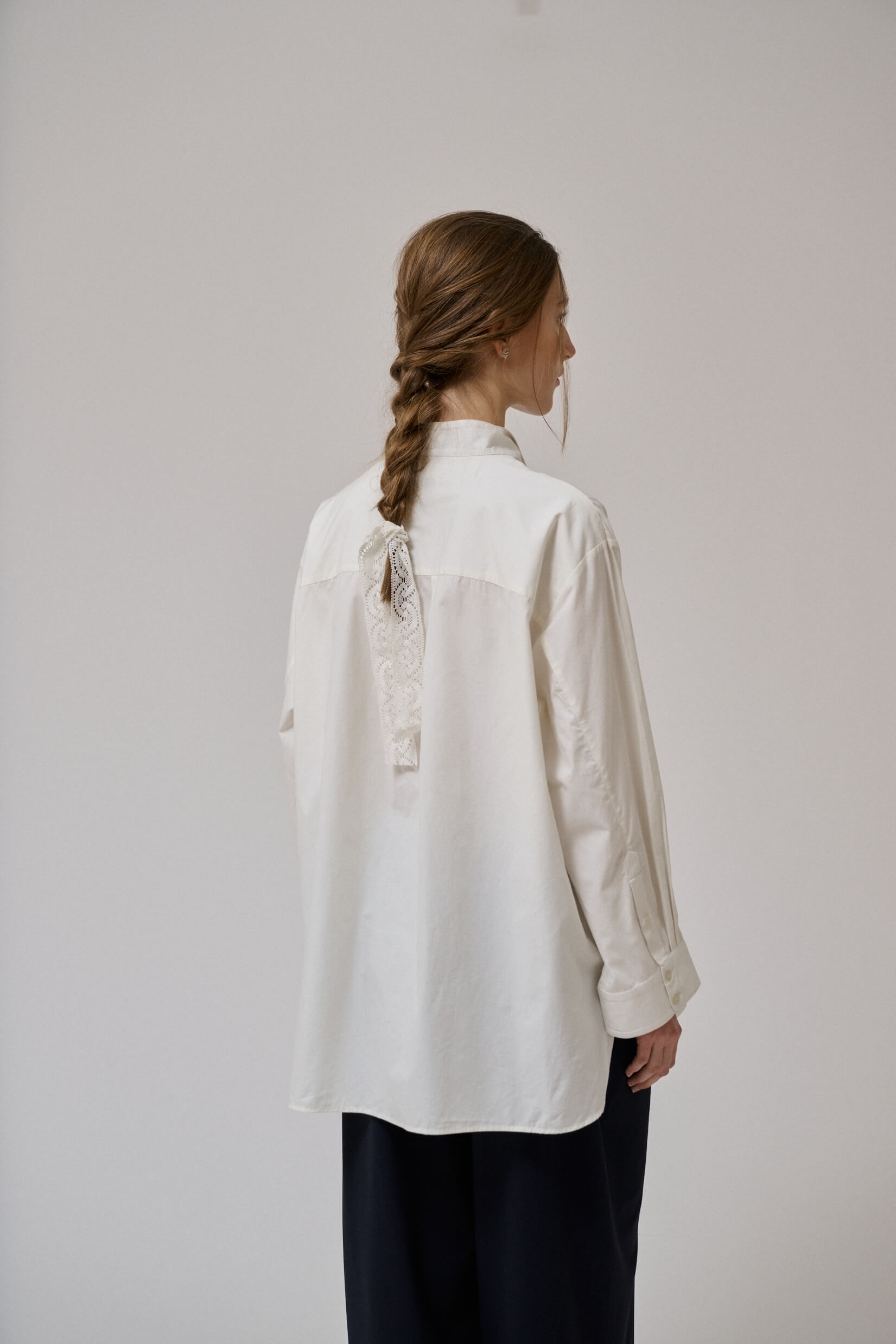 Chemise oversize Irissa en popeline de coton blanche Anne-Mi