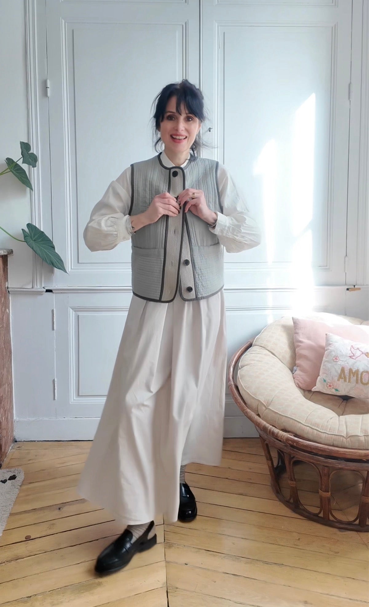 Jupe longue Adele en toile de coton épaisse