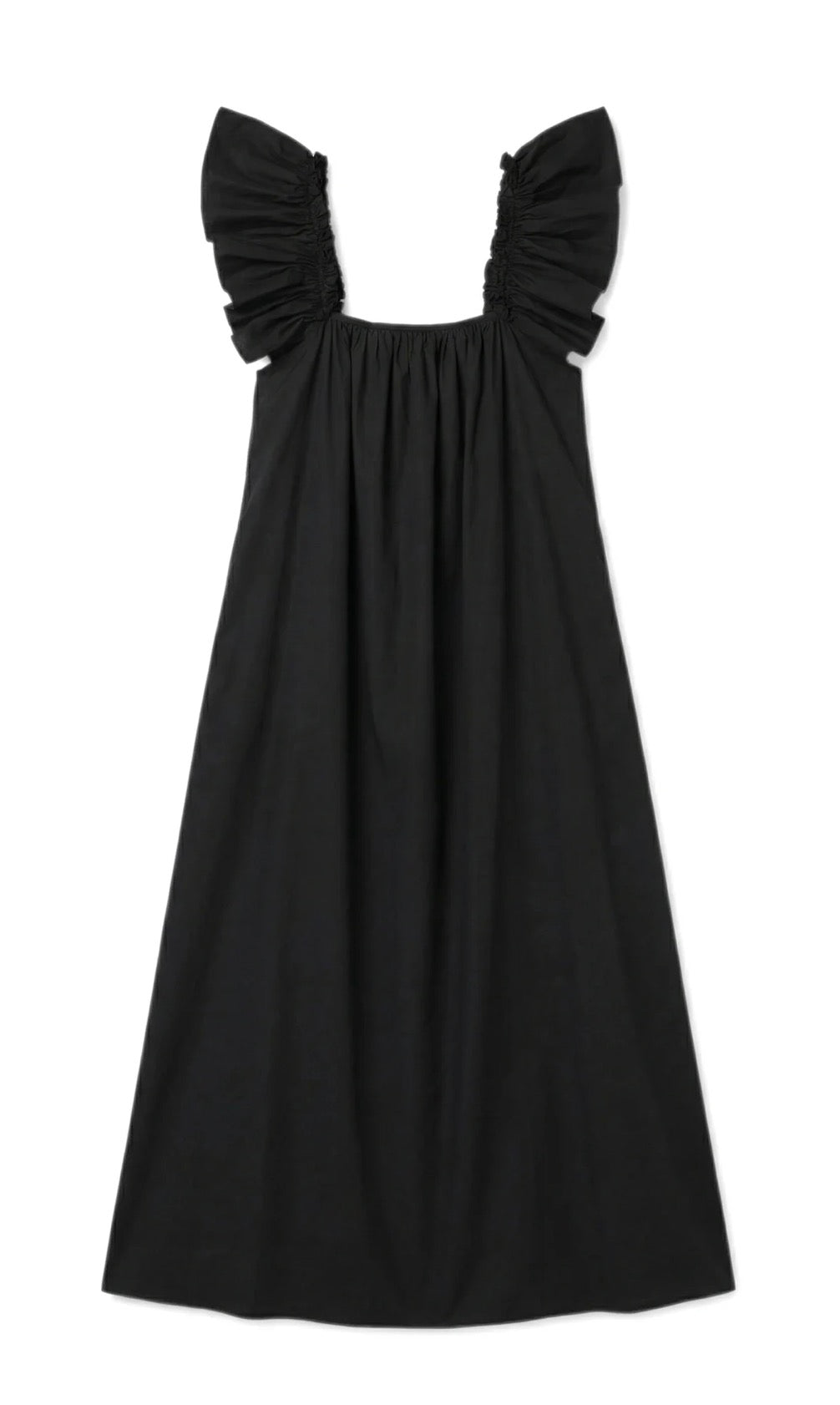 Robe Bianca en popeline de coton noire Bellepiece