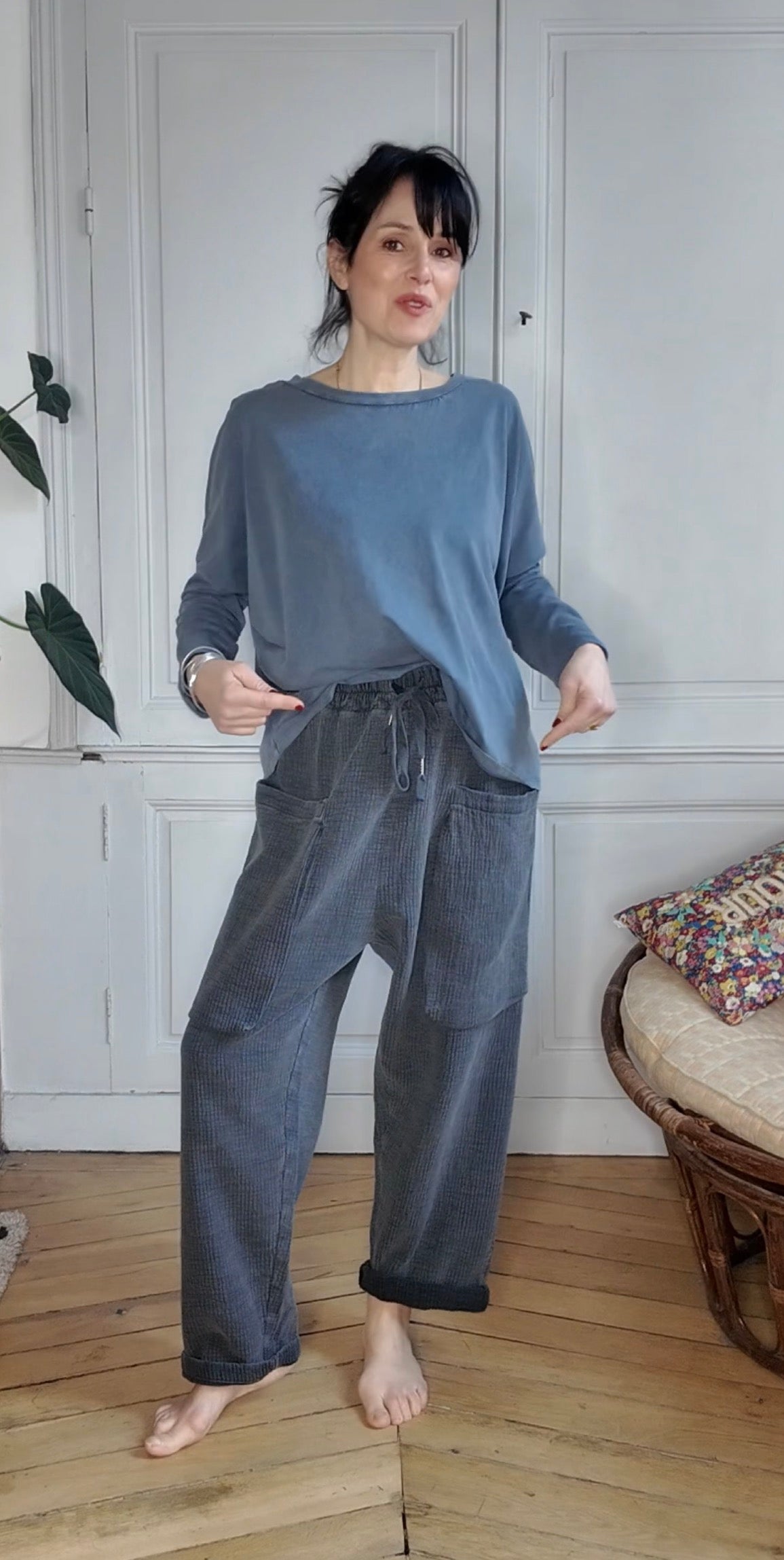 Teeshirt Sonie Stone washed gris bleu