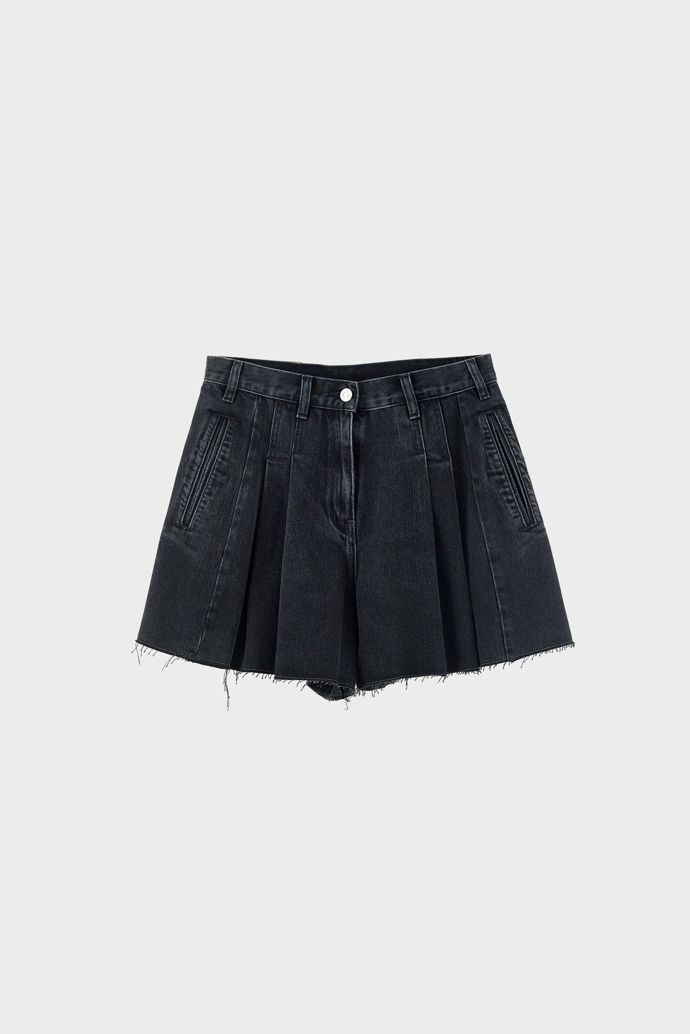 Short large noir en denim Bellerose