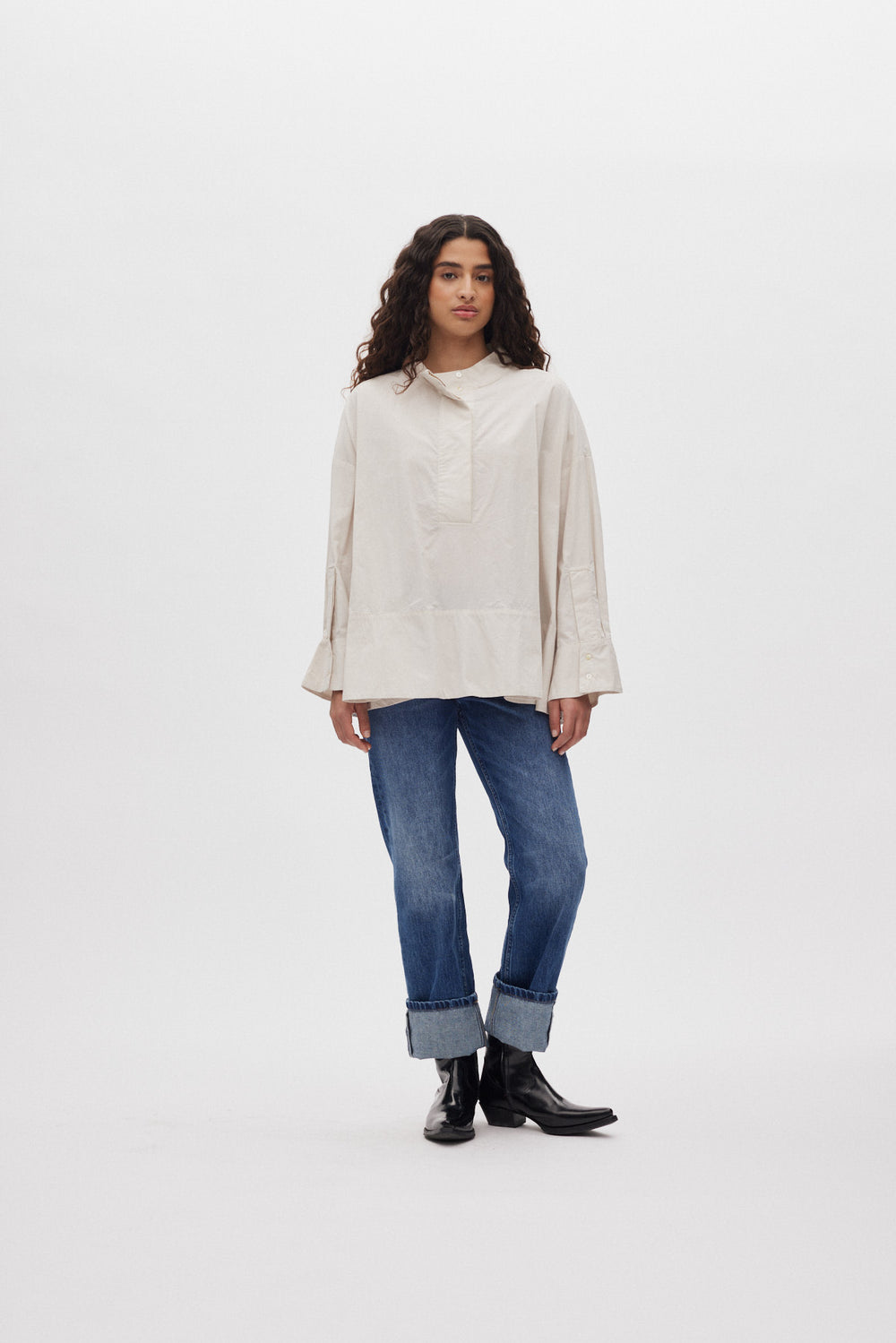 Blouse Smea Rabens SALONER en popeline de coton argile