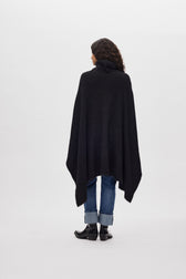 Poncho-cape en alpaga super doux noir