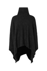 Poncho-cape en alpaga super doux noir