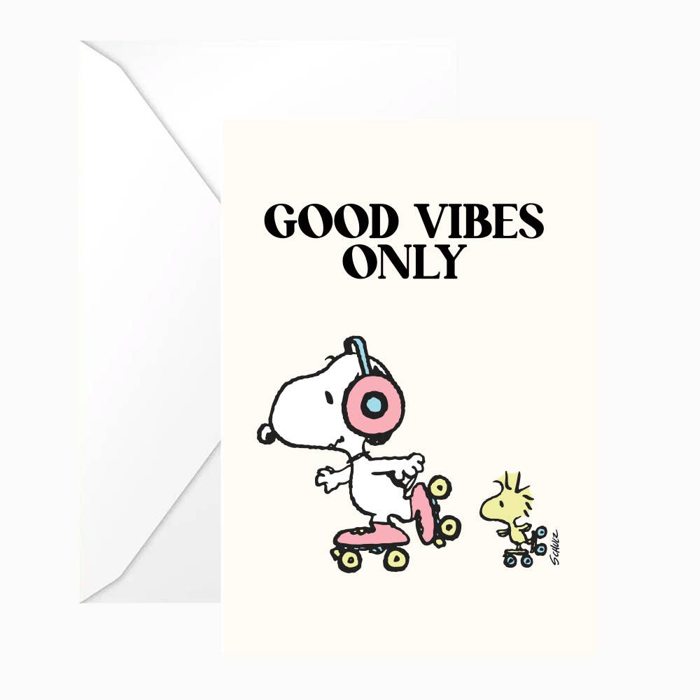 Carte double Snoopy «good vibes »