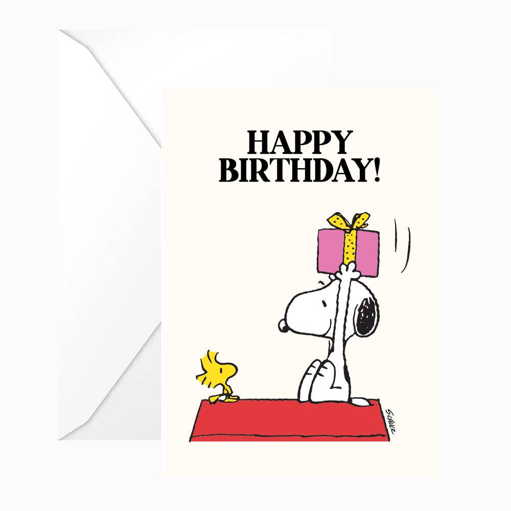 Carte double Snoopy «Happy Birthday »