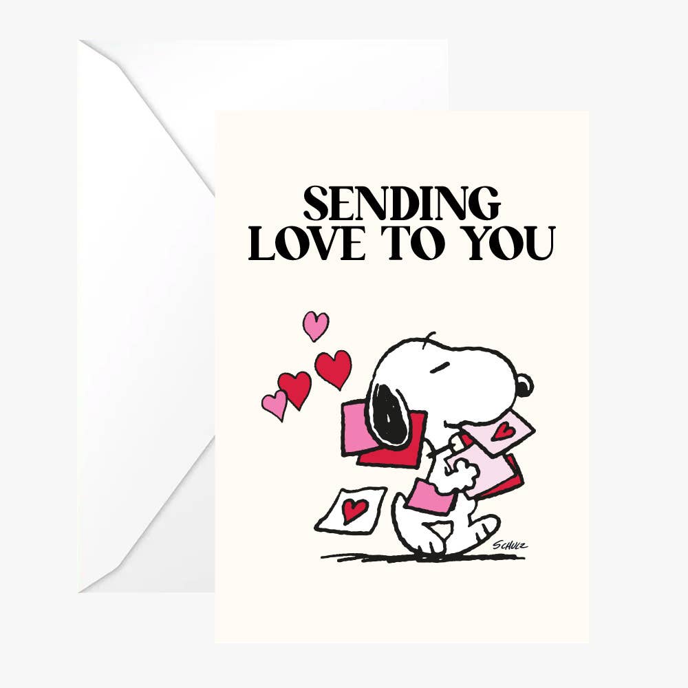 Carte double Snoopy « sending love to you »