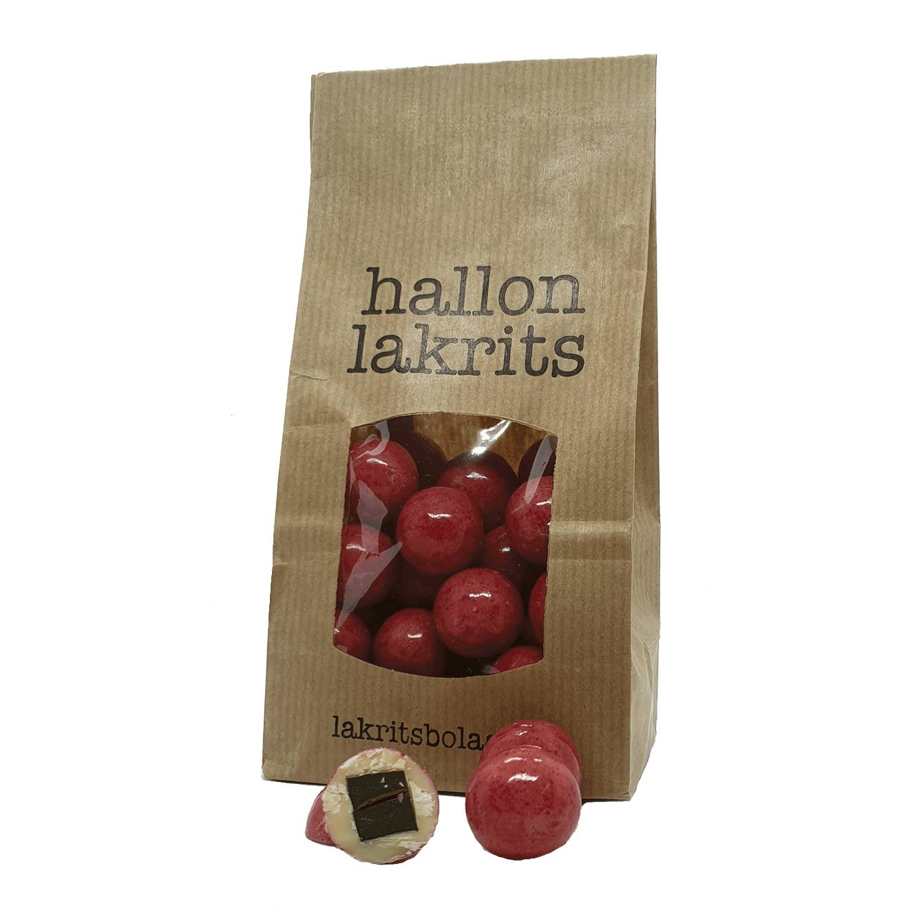 Réglisse enrobée de chocolat blanc et poudre de framboise