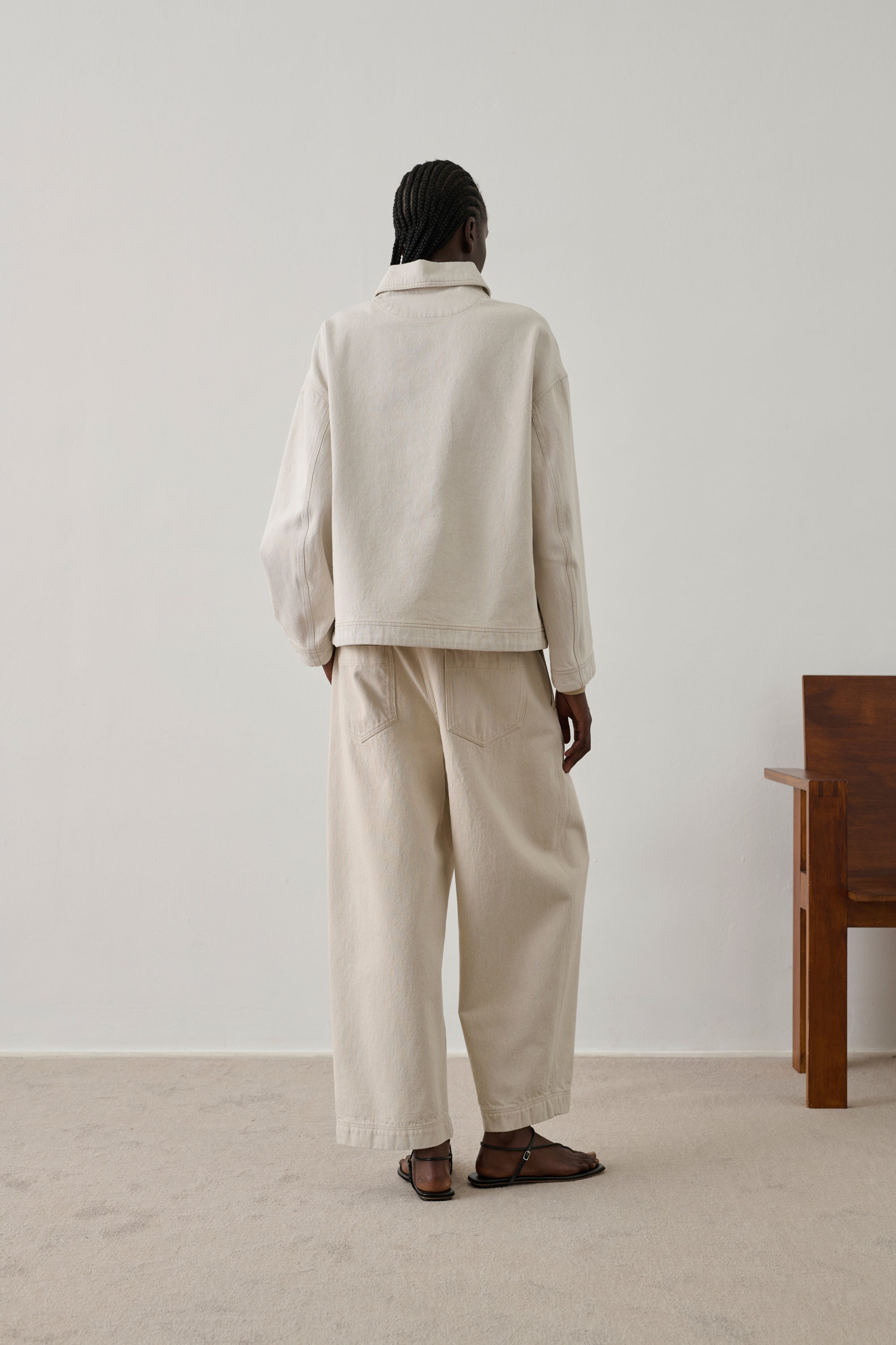 Pantalon Clovis Sœur coupe large et incurvé en denim