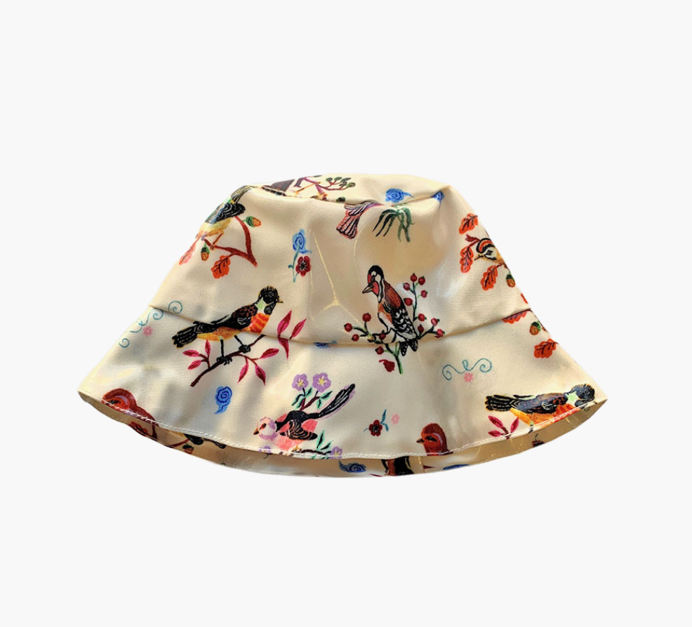 Rainhat coton enduit " Les oiseaux " Minikane