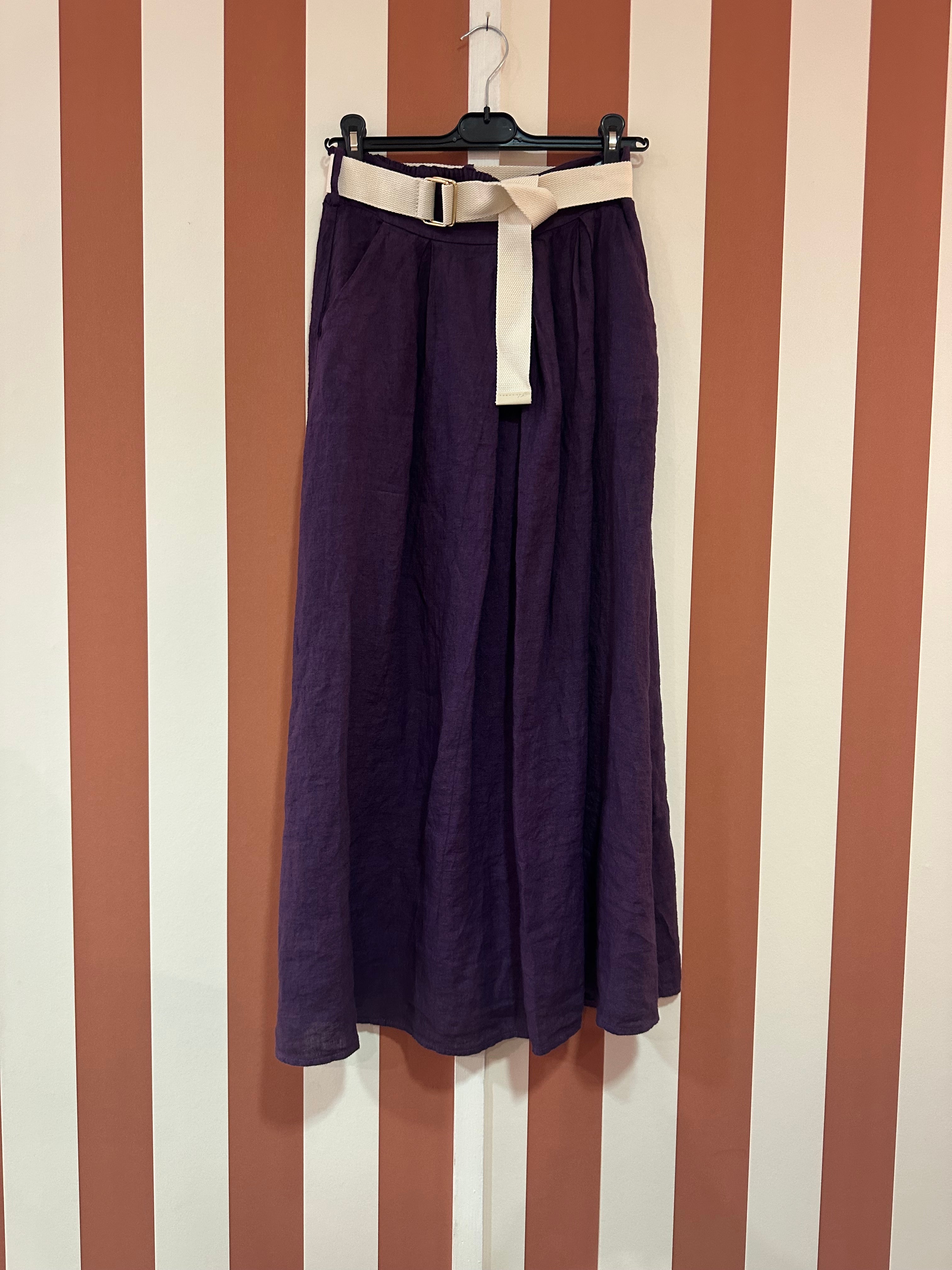 Jupe Mima en lin violet