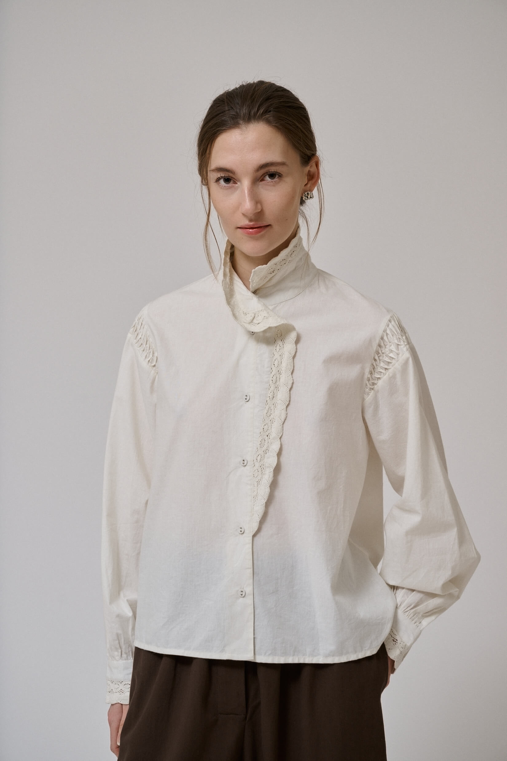 Chemise oversize Cloud en popeline de coton blanche Anne-Mi