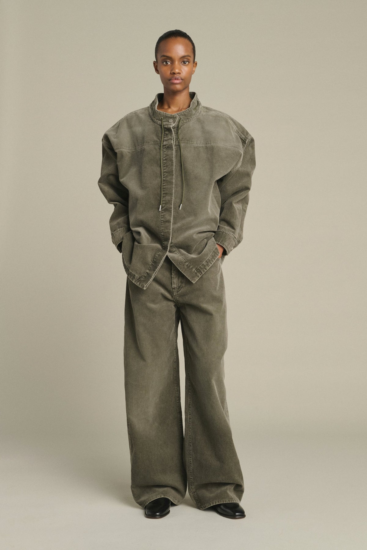 Pantalon Hunter en velours 1000 raies à martingale