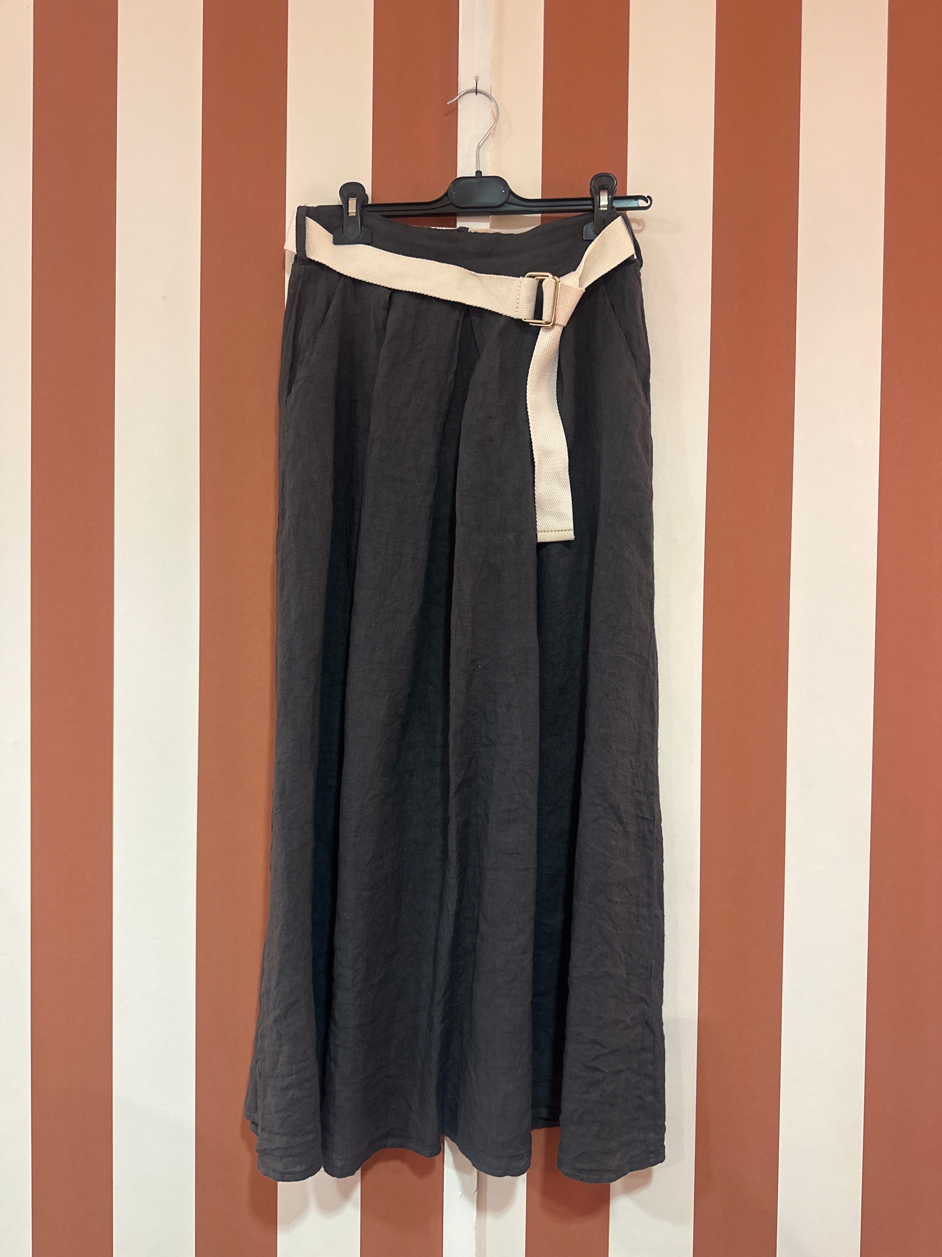 Jupe Mima en lin anthracite