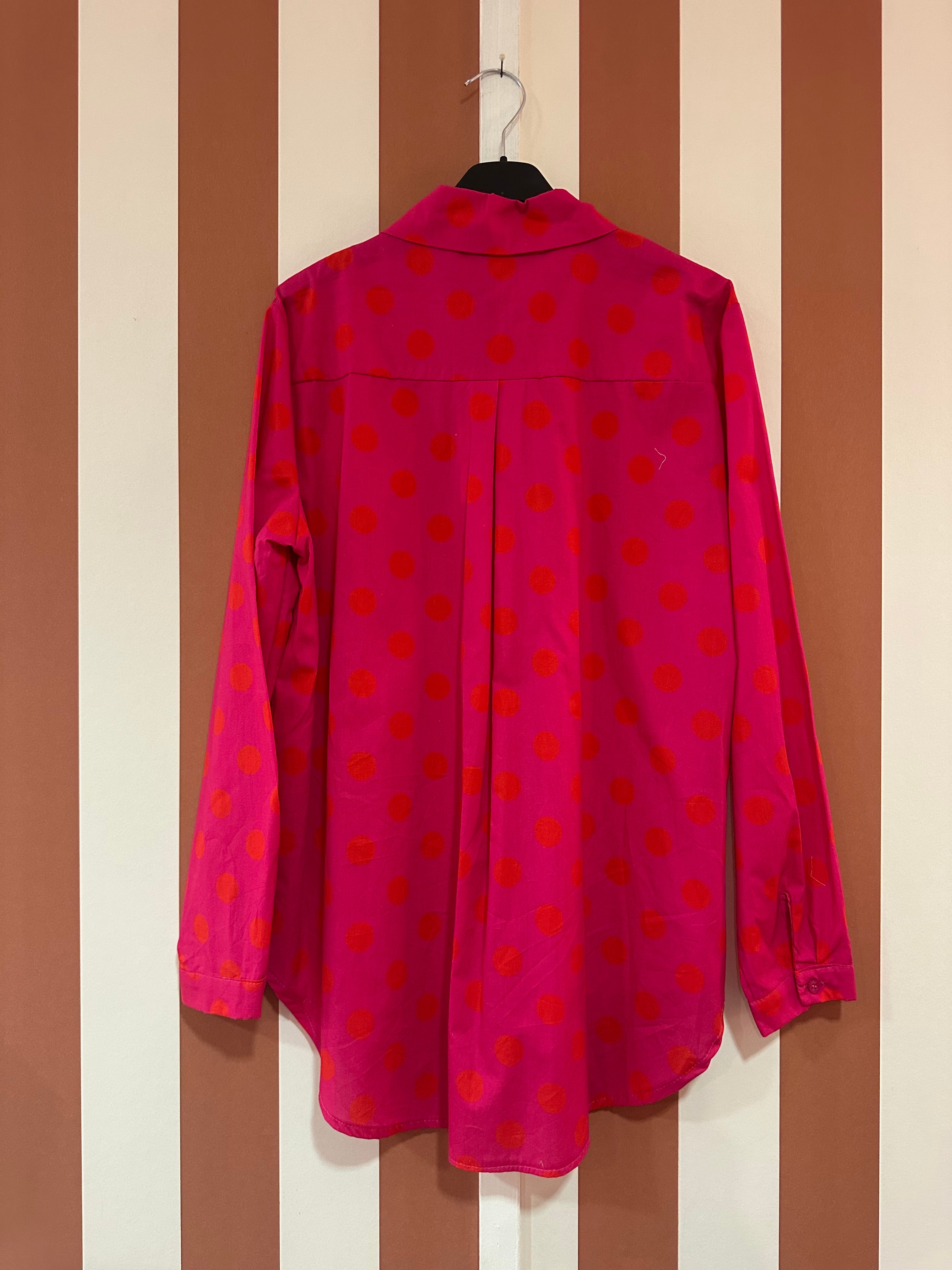 Chemise Winona à pois rouge / rose